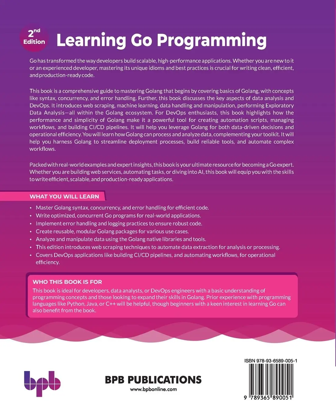 Rückseite: 9789365890051 | Learning Go Programming | Shubhangi Agarwal | Taschenbuch | Englisch