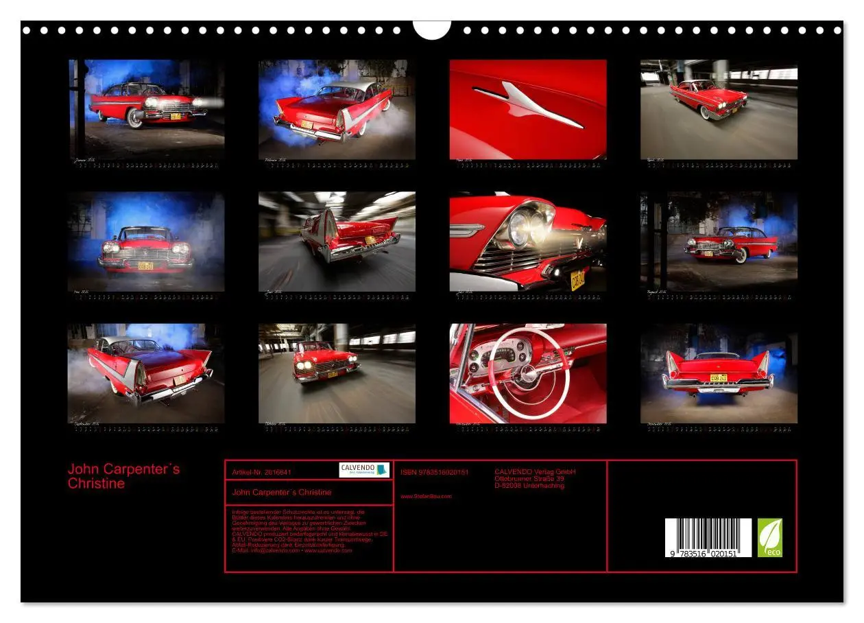 Bild: 9783516020151 | John Carpenter´s Christine (Wandkalender 2026 DIN A3 quer),...