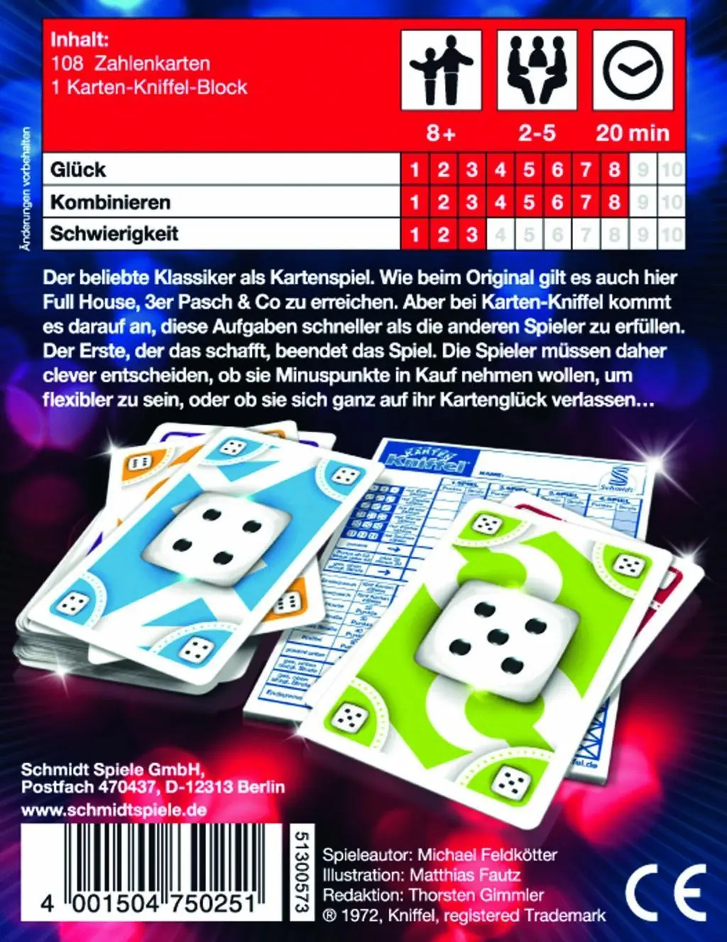 Bild: 4001504750251 | Karten Kniffel | Michael Feldkötter | Spiel | Brettspiel | 75025