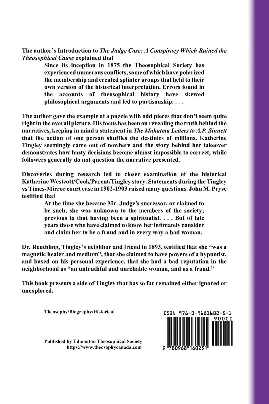 Rückseite: 9780968160251 | Katherine Tingley | Ernest E. Pelletier | Taschenbuch | Englisch
