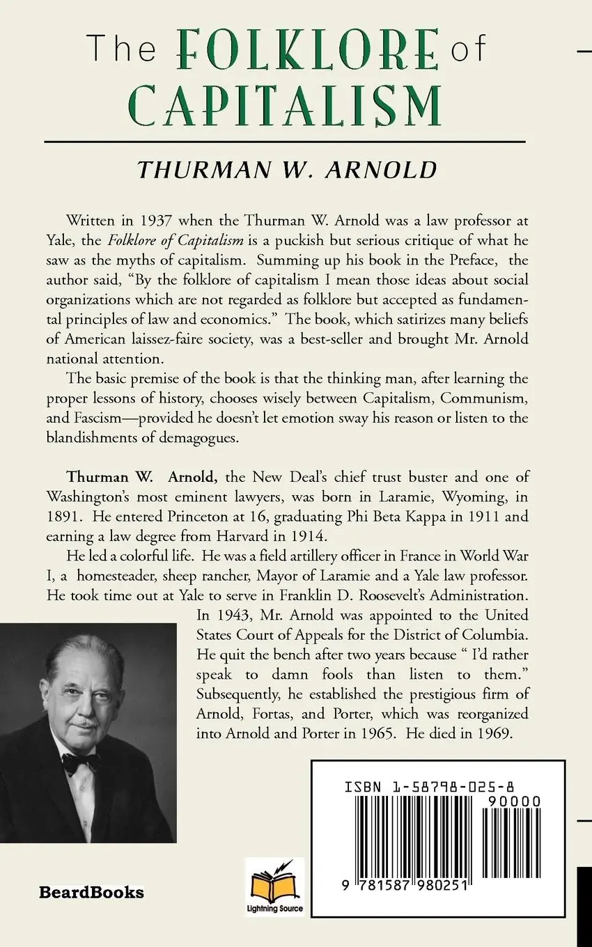 Rückseite: 9781587980251 | The Folklore of Capitalism | Thurman W Arnold | Taschenbuch | Englisch