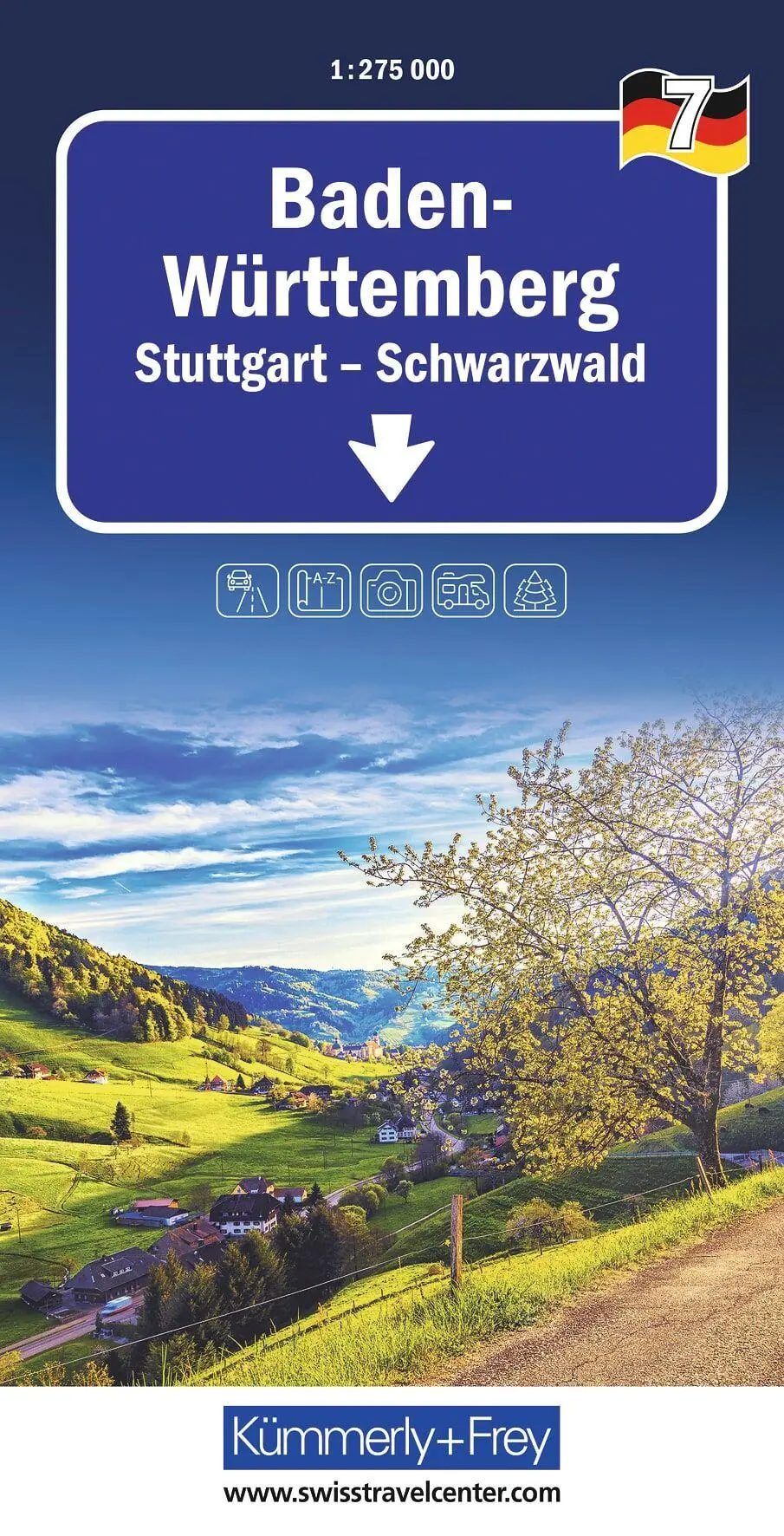 Cover: 9783259300251 | Kümmerly+Frey Regional-Strassenkarte 7 Baden Württemberg 1:275.000