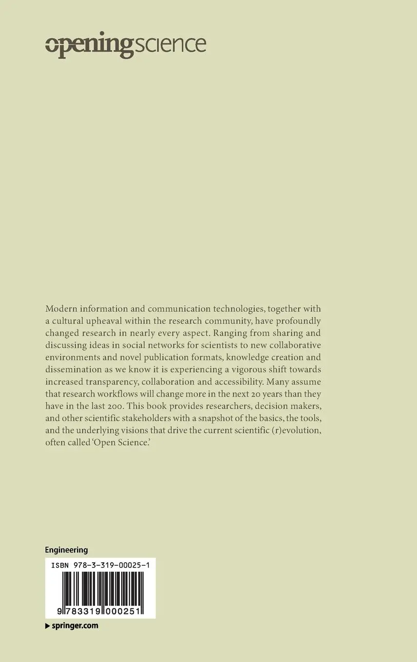 Rückseite: 9783319000251 | Opening Science | Sascha Friesike (u. a.) | Buch | ix | Englisch