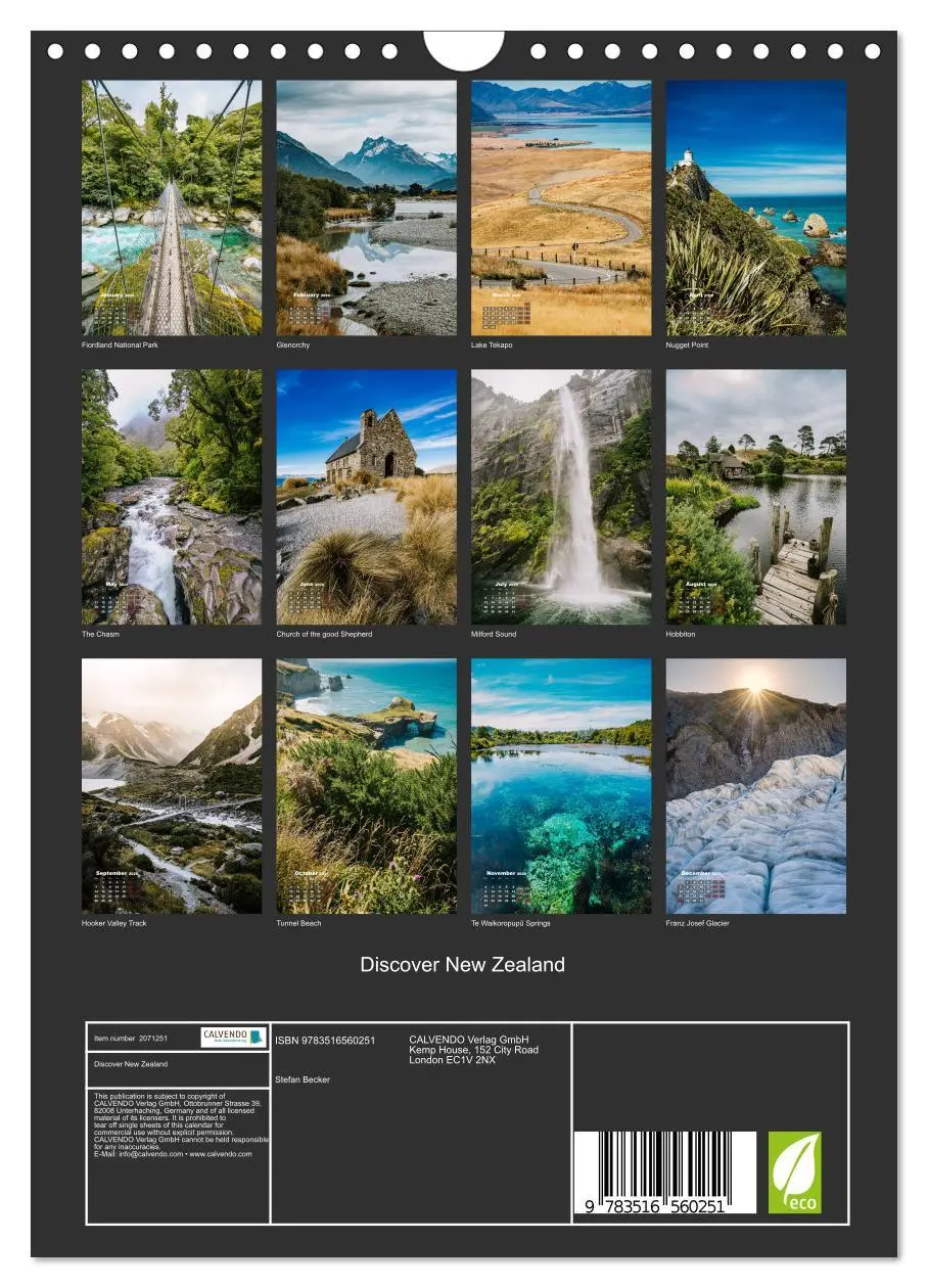 Bild: 9783516560251 | Discover New Zealand (Wall Calendar 2026 DIN A4 portrait), CALVENDO...