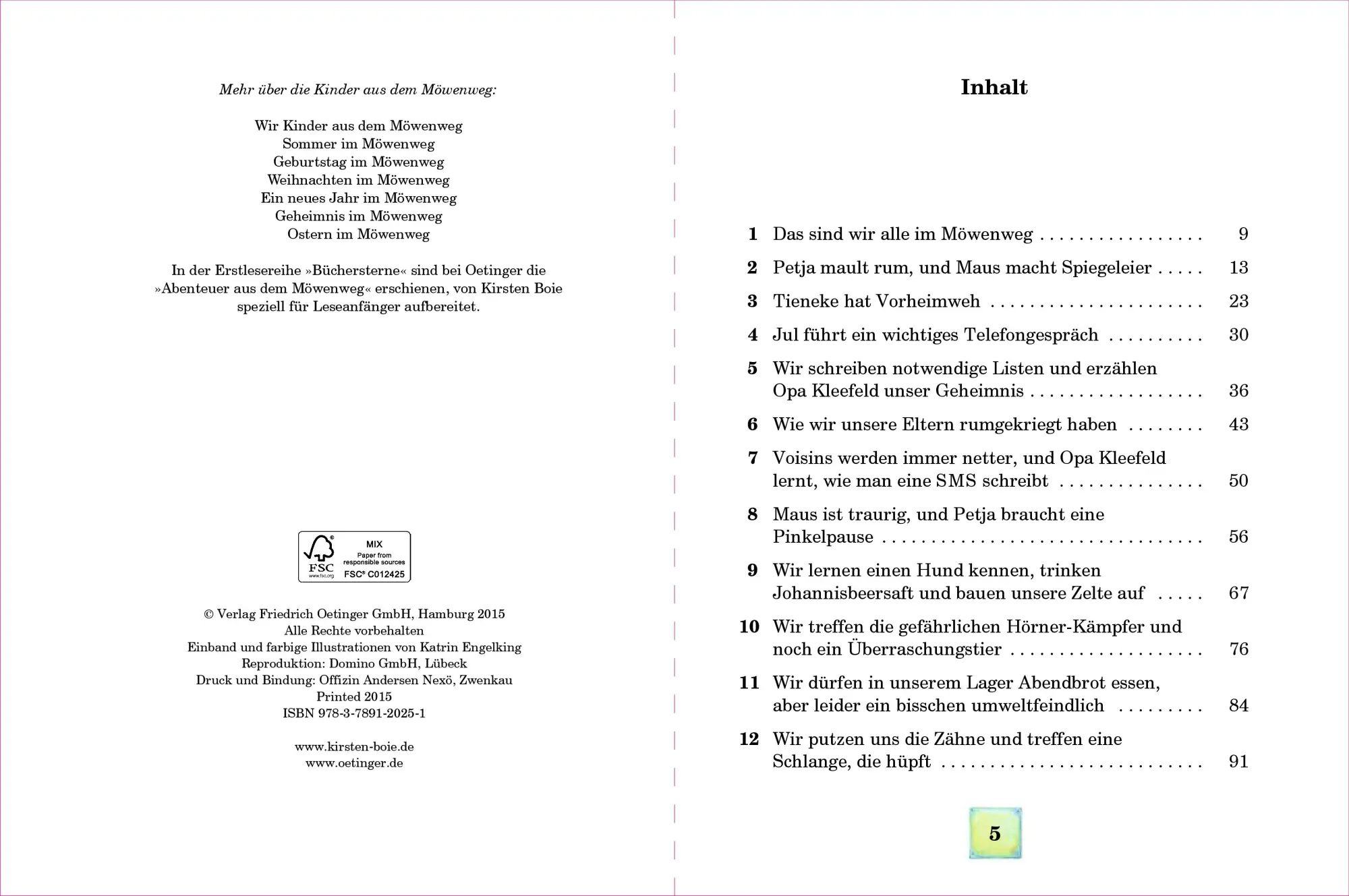 Bild: 9783789120251 | Ferien im Möwenweg | Kirsten Boie | Buch | Möwenweg | 256 S. | Deutsch