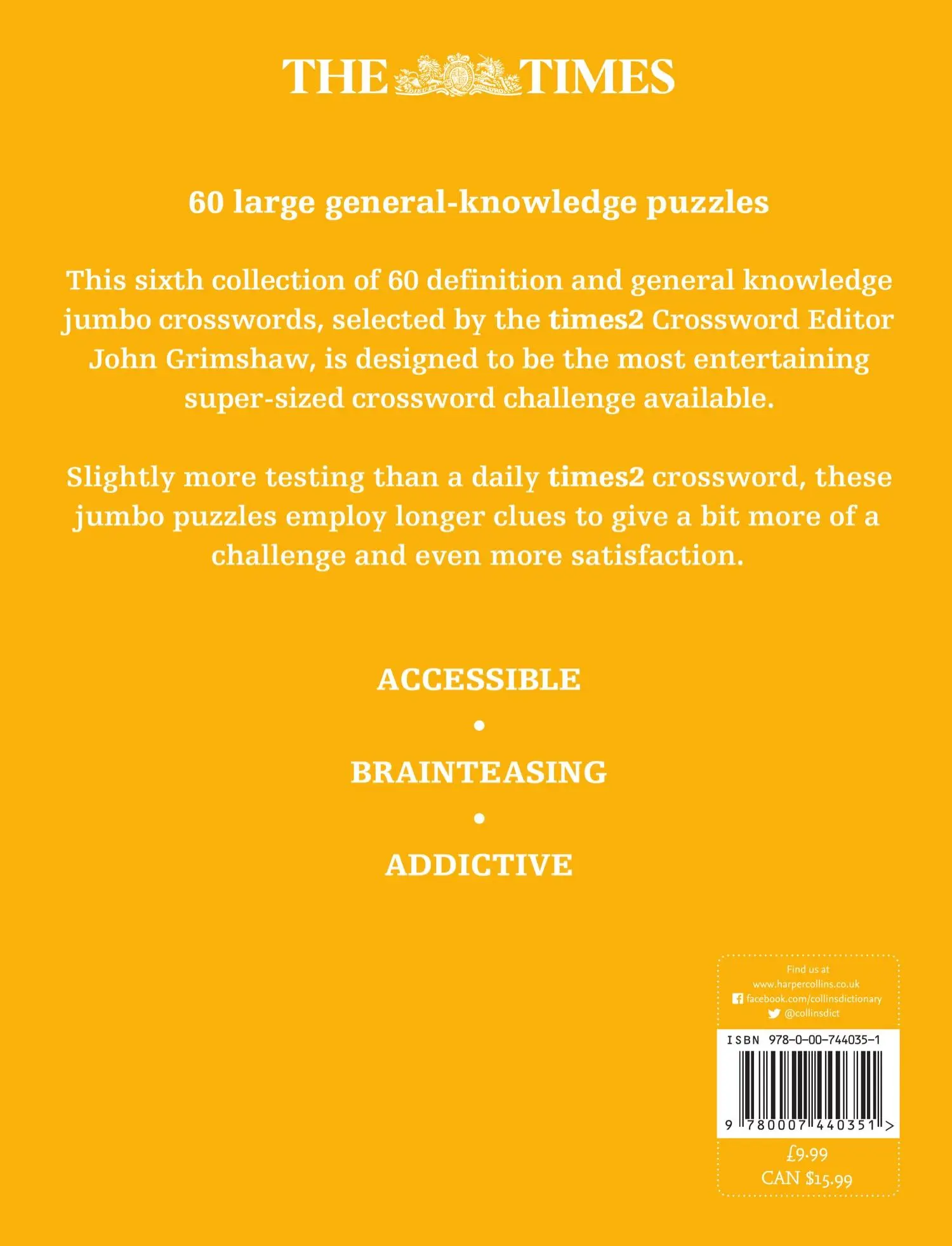 Rückseite: 9780007440351 | The Times 2 Jumbo Crossword Book 6 | The Times Mind Games | Buch
