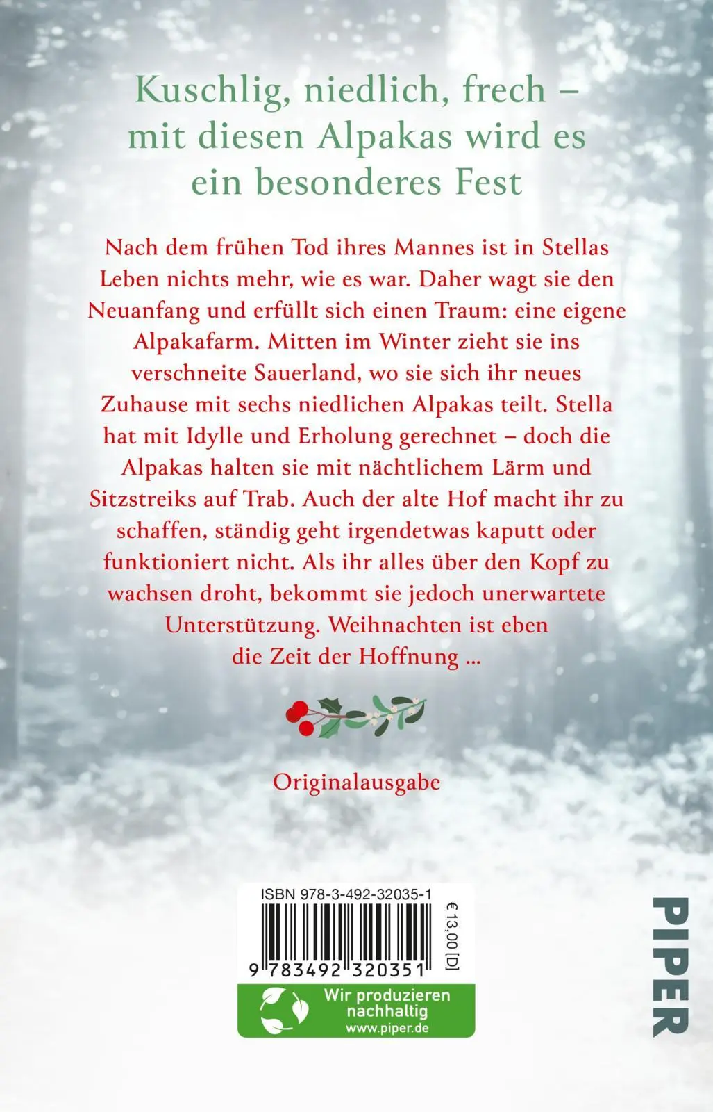 Rückseite: 9783492320351 | Weihnachtszauber mit Alpakas | Dana Lukas | Taschenbuch | 352 S.
