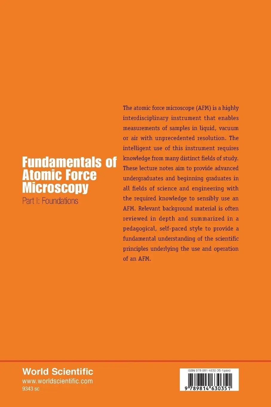 Rückseite: 9789814630351 | FUNDAM ATOM FORCE MICROSC (P1) | Ronald Reifenberger | Taschenbuch