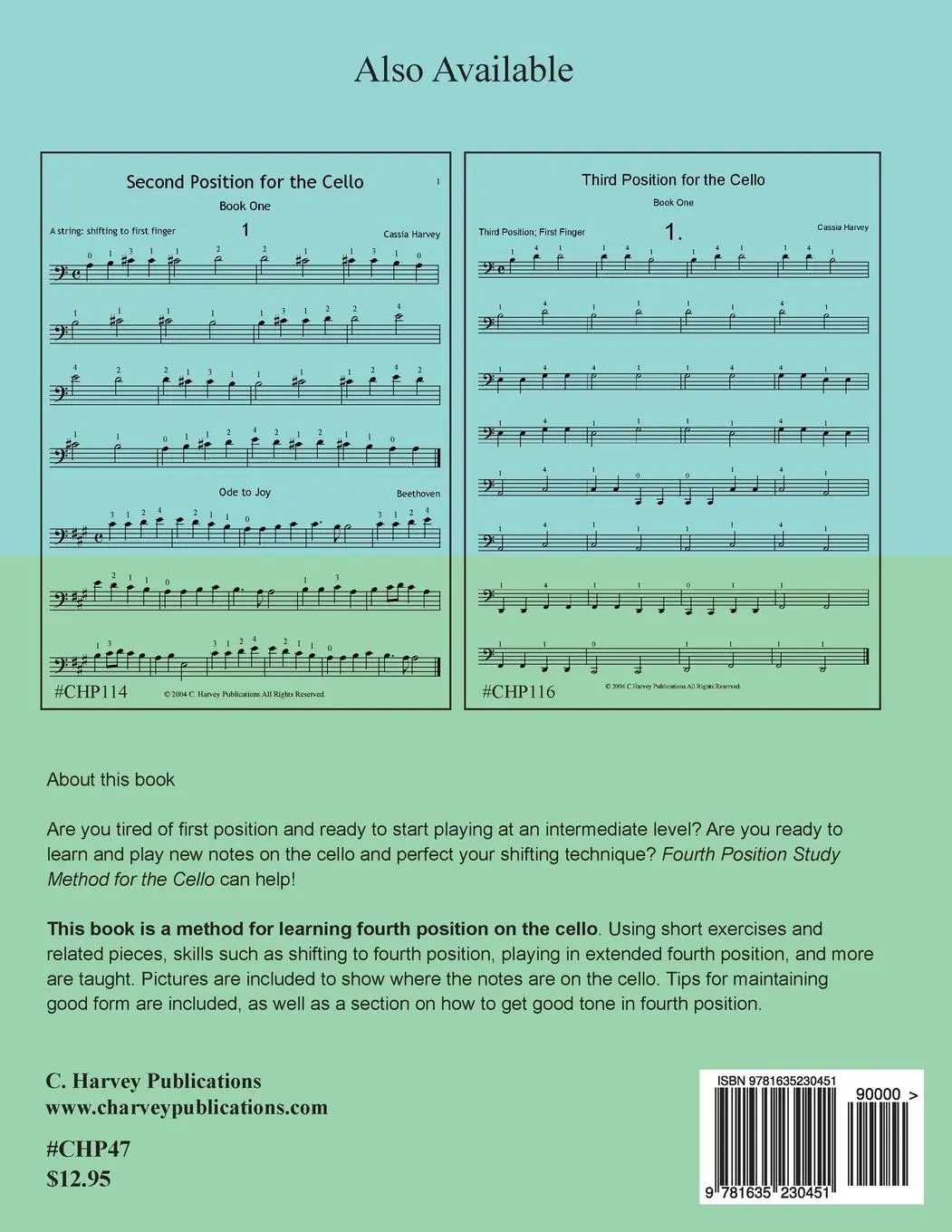 Rückseite: 9781635230451 | Fourth Position Study Method for the Cello | Cassia Harvey | Buch