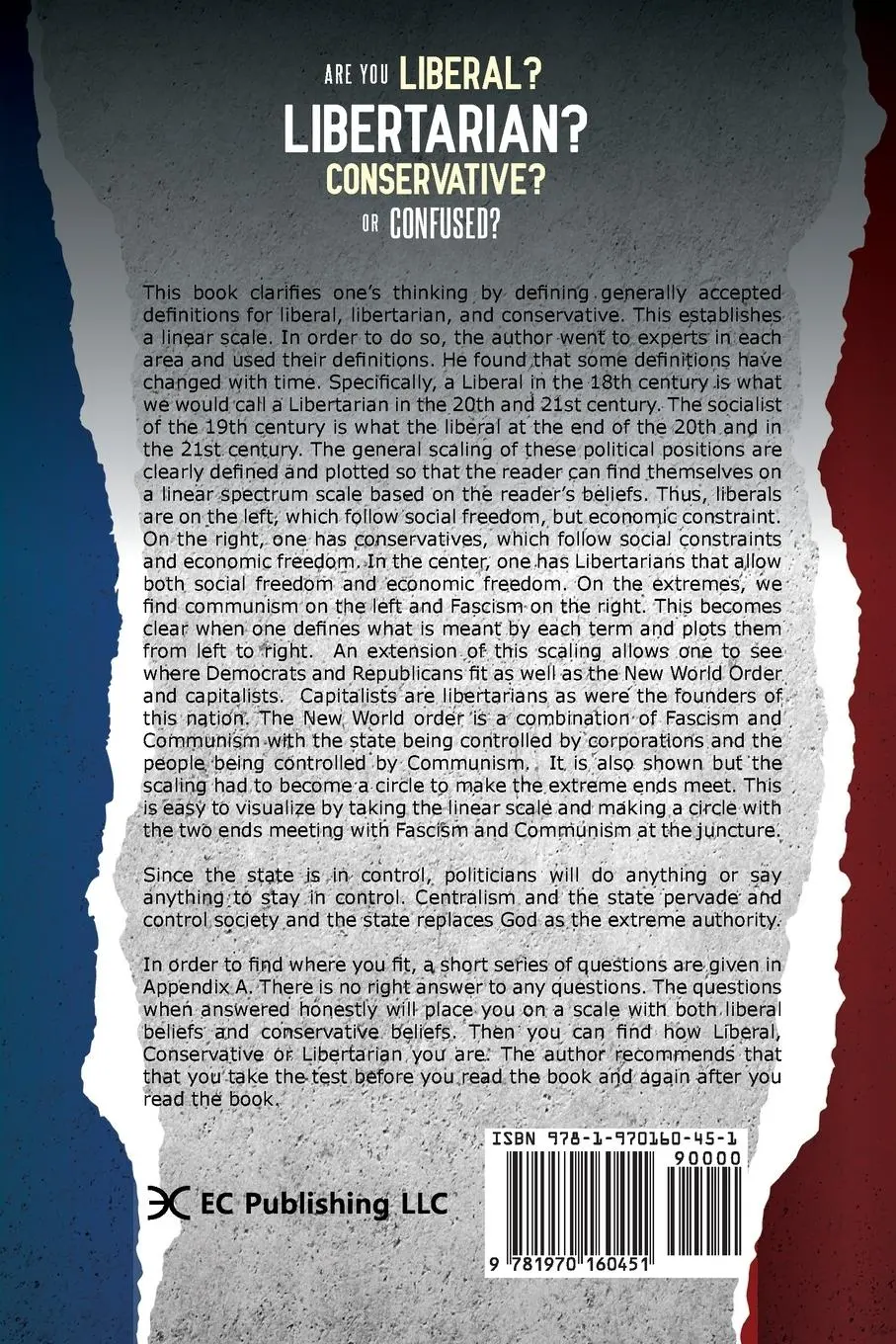 Rückseite: 9781970160451 | Are You Liberal, Libertarian, Conservative or Confused? | Hawranek