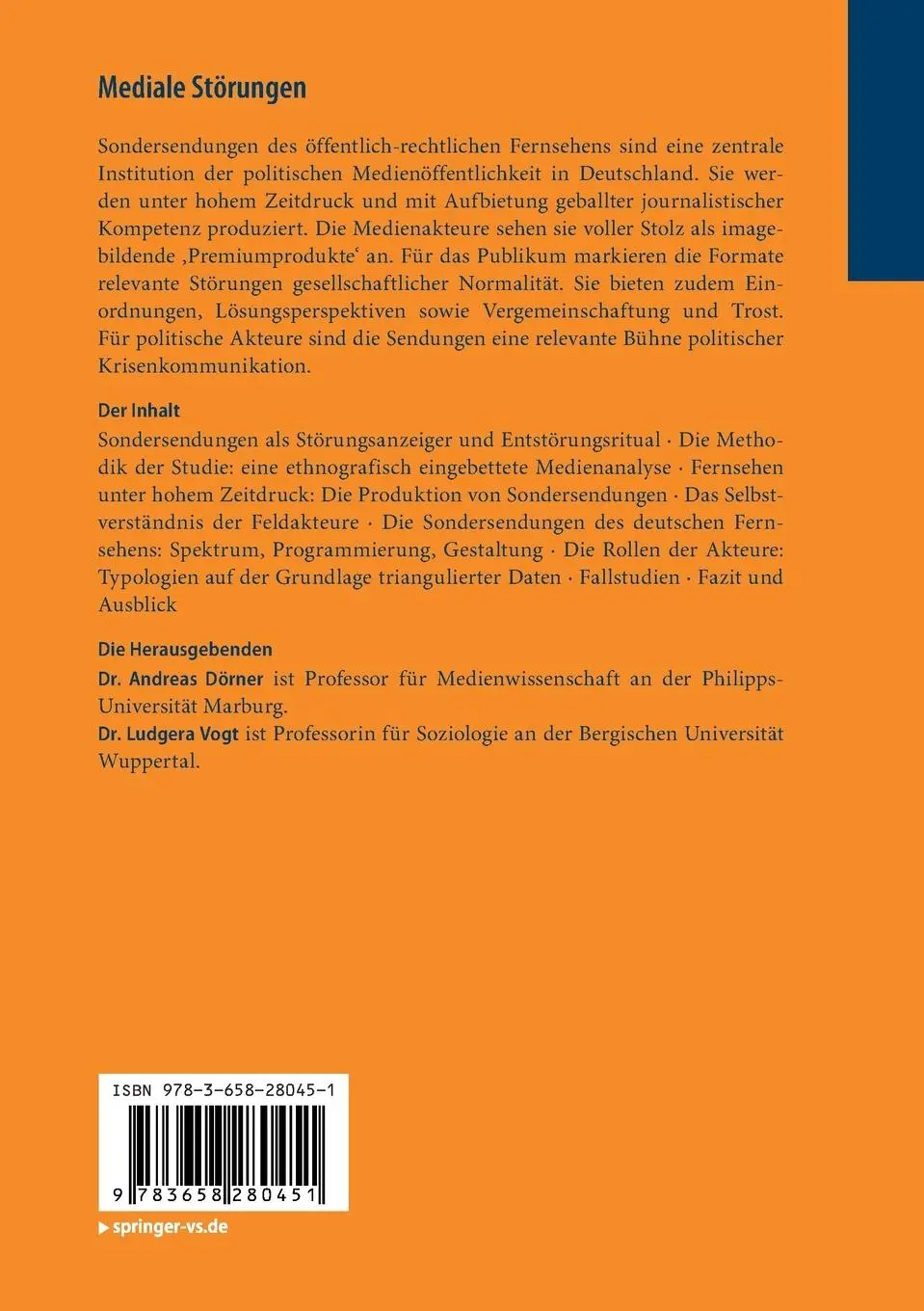 Rückseite: 9783658280451 | Mediale Störungen | Ludgera Vogt (u. a.) | Taschenbuch | x | Deutsch