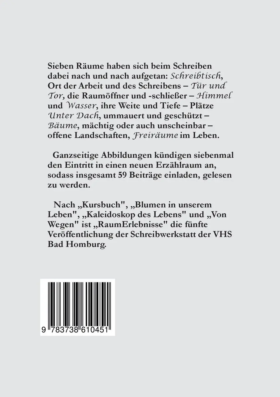 Rückseite: 9783738610451 | RaumErlebnisse - LebensErinnerungen | Werner Marischen | Taschenbuch