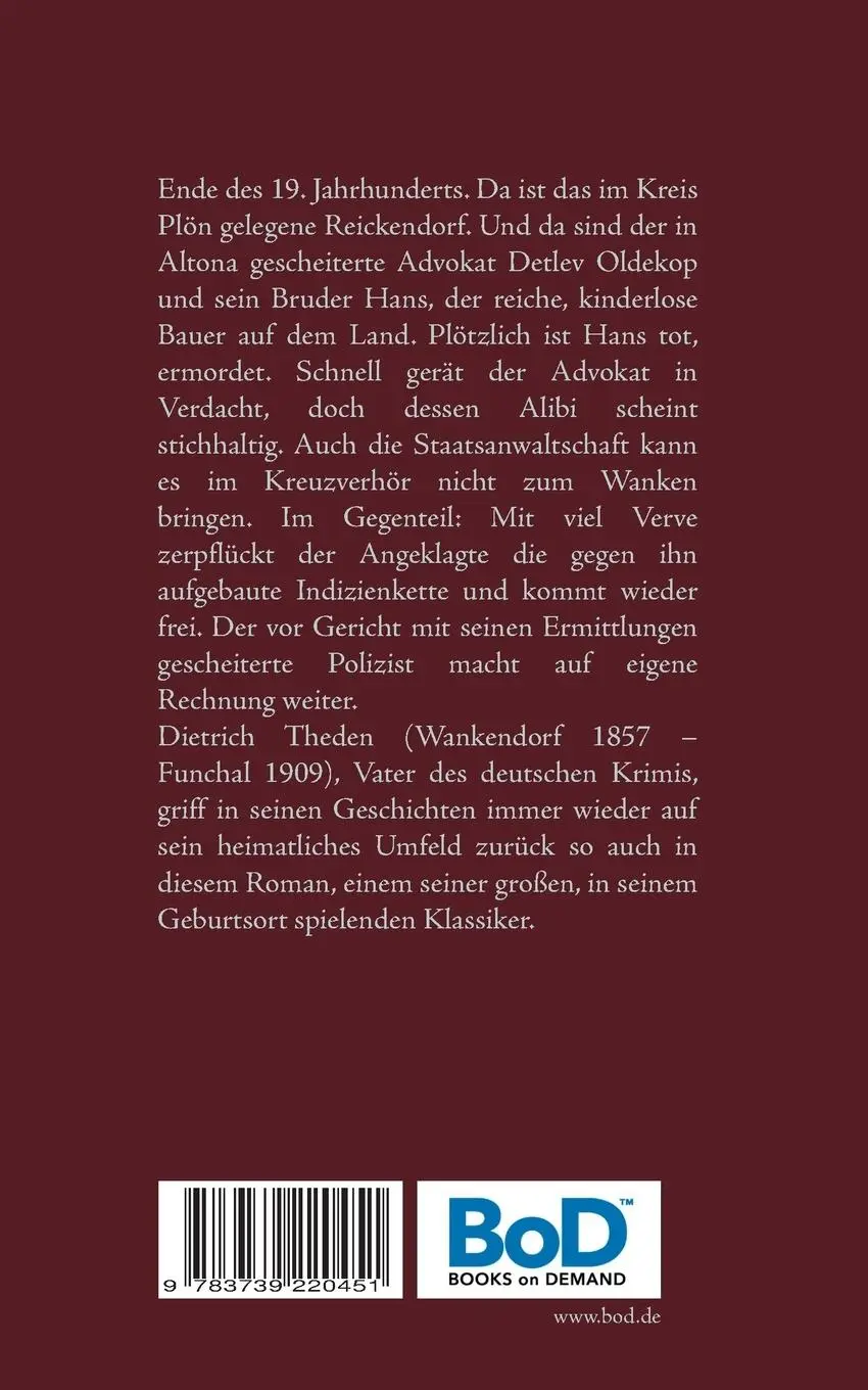 Rückseite: 9783739220451 | Der Advokatenbauer | Ein Wankendorf Krimi | Dietrich Theden | Buch