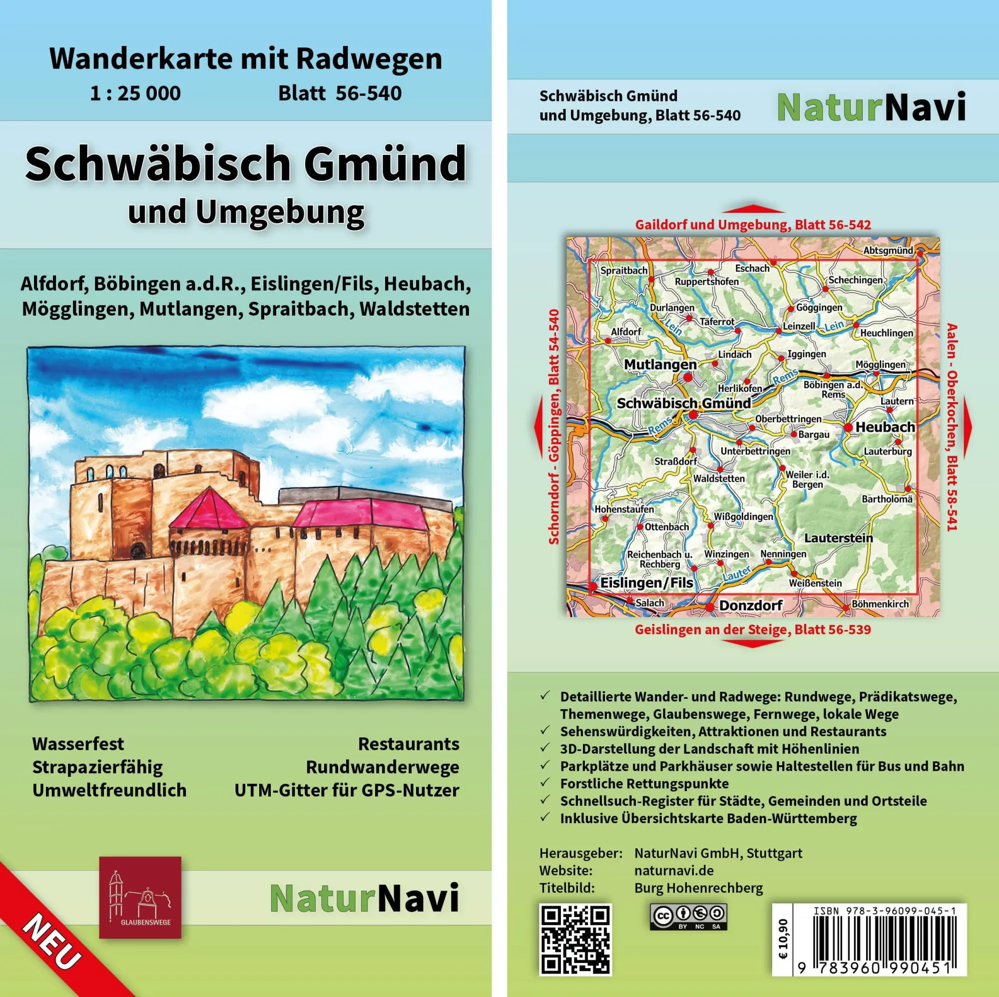 Cover: 9783960990451 | Schwäbisch Gmünd und Umgebung | NaturNavi | (Land-)Karte | 1 S. | 2022