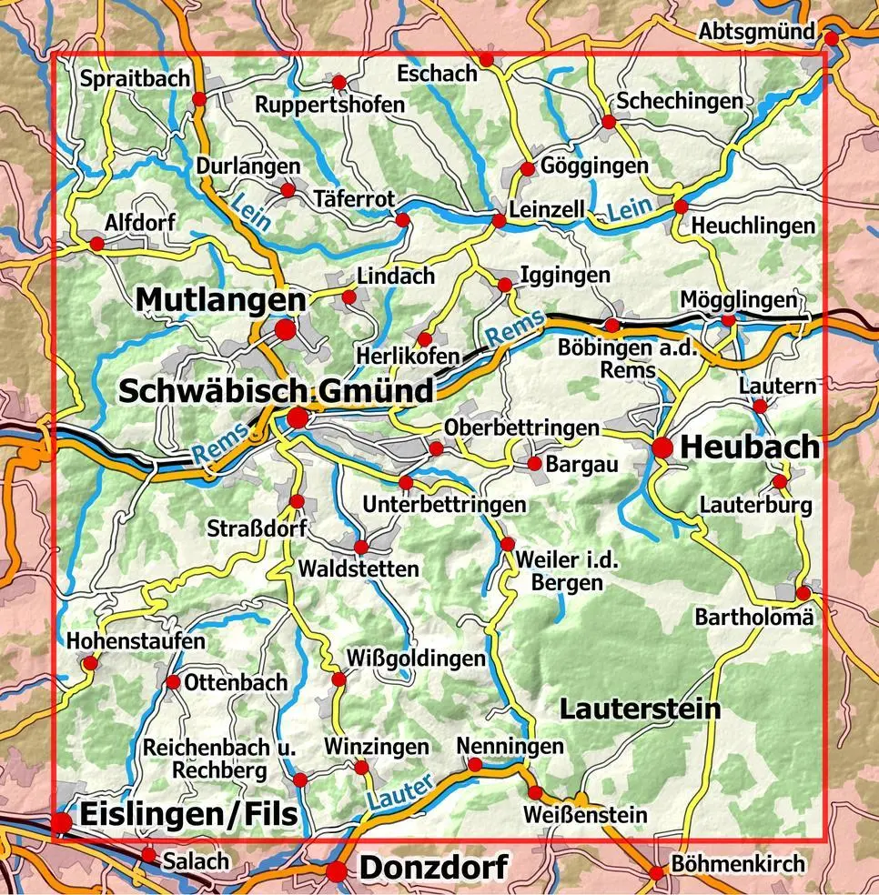 Bild: 9783960990451 | Schwäbisch Gmünd und Umgebung | NaturNavi | (Land-)Karte | 1 S. | 2022