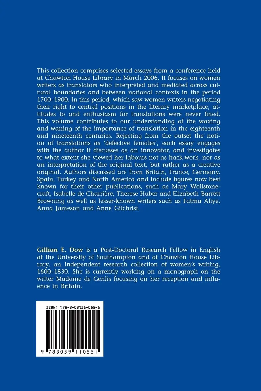 Rückseite: 9783039110551 | Translators, Interpreters, Mediators | Women Writers 1700-1900 | Dow