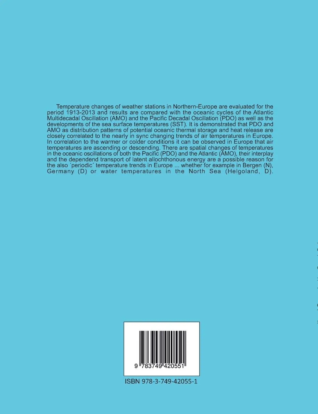 Rückseite: 9783749420551 | Oceanic cycles and the variability of air and water temperatures in...