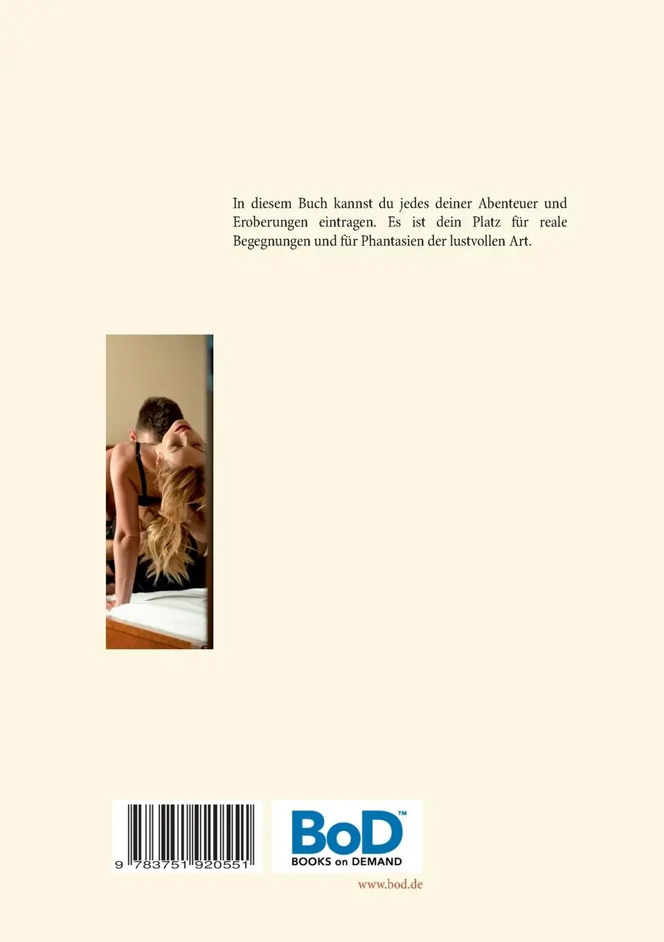 Rückseite: 9783751920551 | mein erotisches Tagebuch | zum Selber ausfüllen | A. Blade | Buch