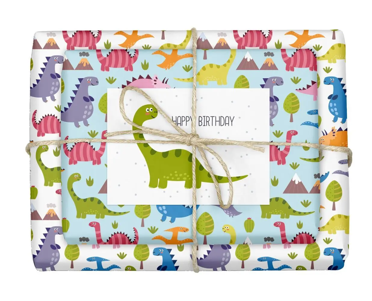 Geschenkpapier-Set für Kinder: Dinosaurier