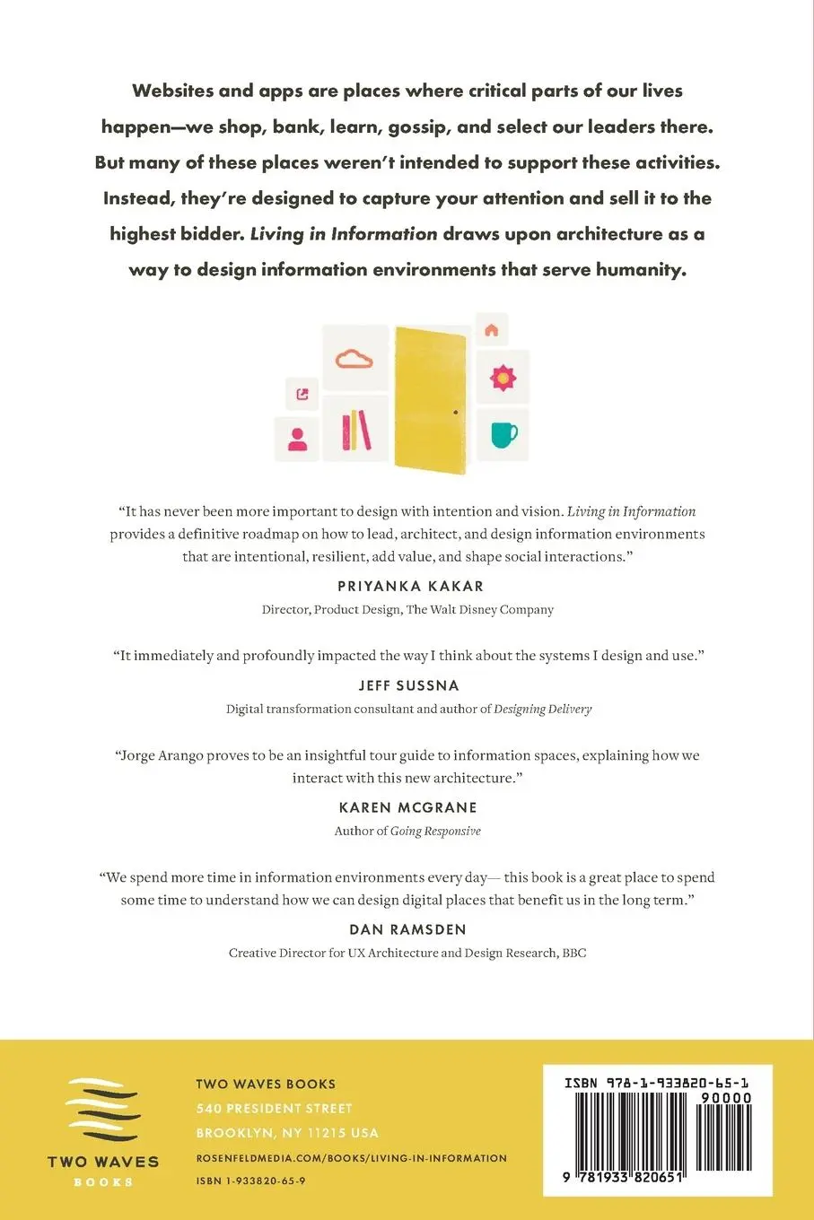 Rückseite: 9781933820651 | Living In Information | Responsible Design for Digital Places | Arango