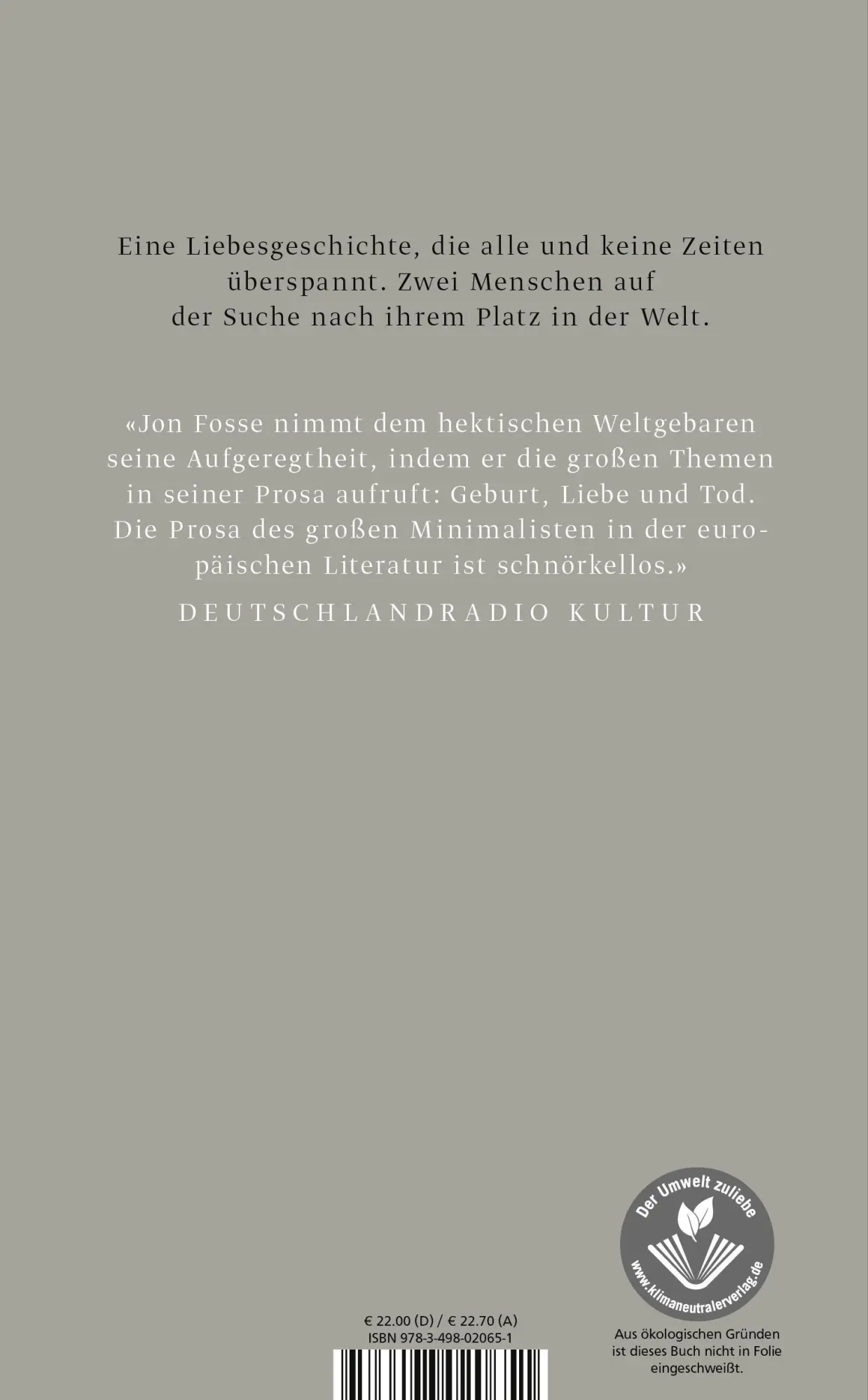 Rückseite: 9783498020651 | Trilogie | Schlaflos / Olavs Träume / Abendmattigkeit | Jon Fosse