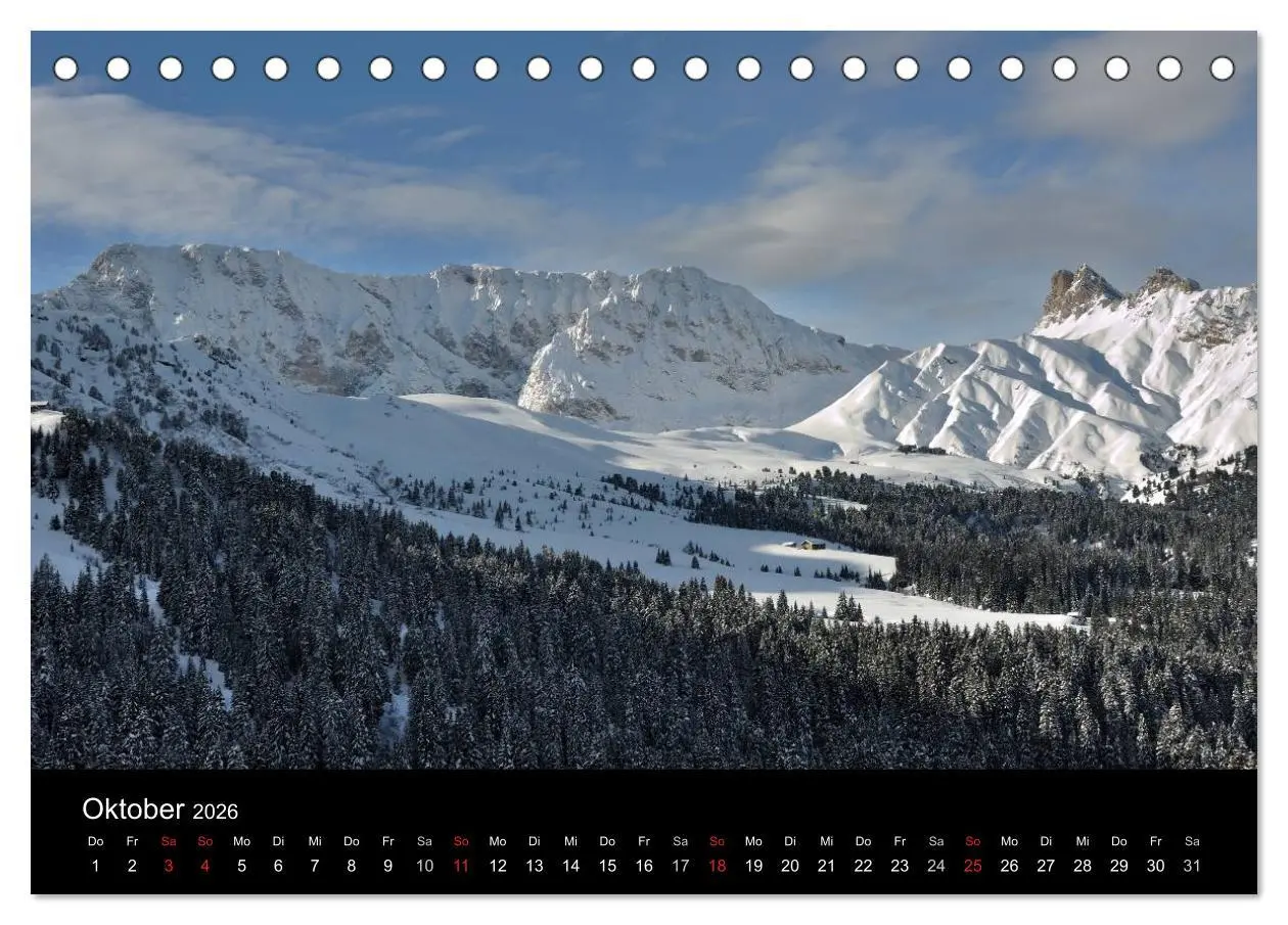 Bild: 9783516140651 | Die Seiser Alm im Winter (Tischkalender 2026 DIN A5 quer), CALVENDO...