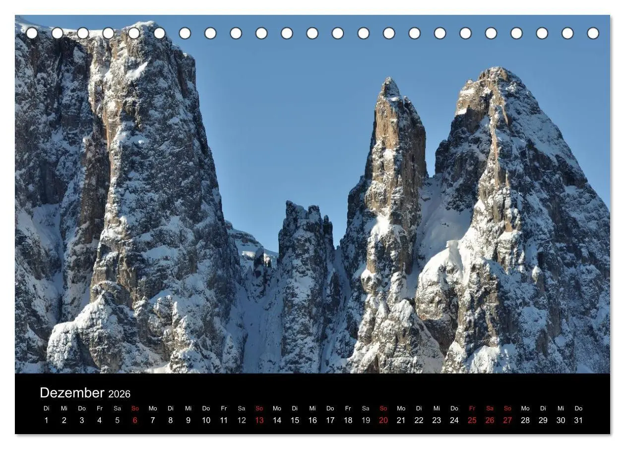 Bild: 9783516140651 | Die Seiser Alm im Winter (Tischkalender 2026 DIN A5 quer), CALVENDO...