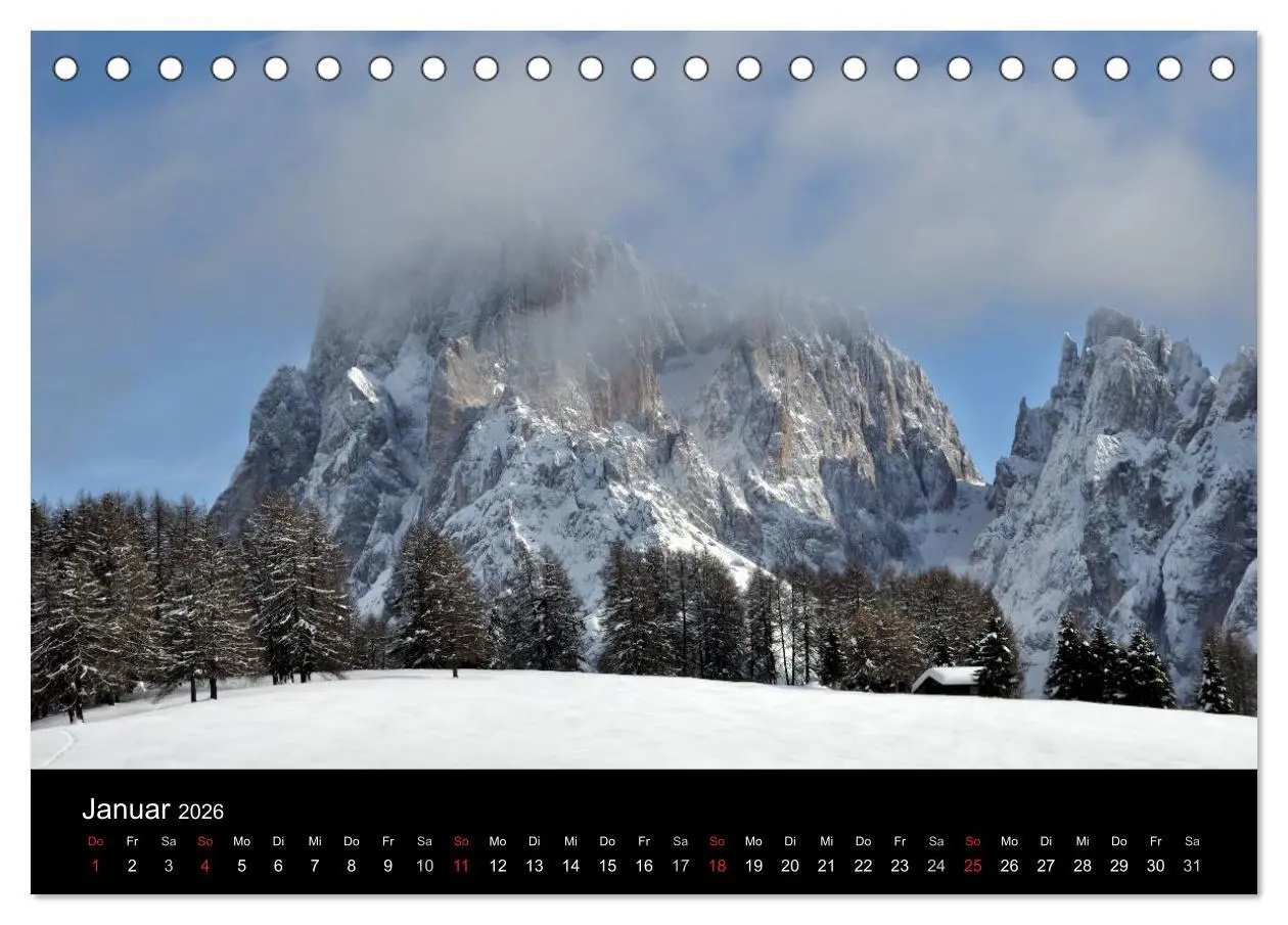 Bild: 9783516140651 | Die Seiser Alm im Winter (Tischkalender 2026 DIN A5 quer), CALVENDO...
