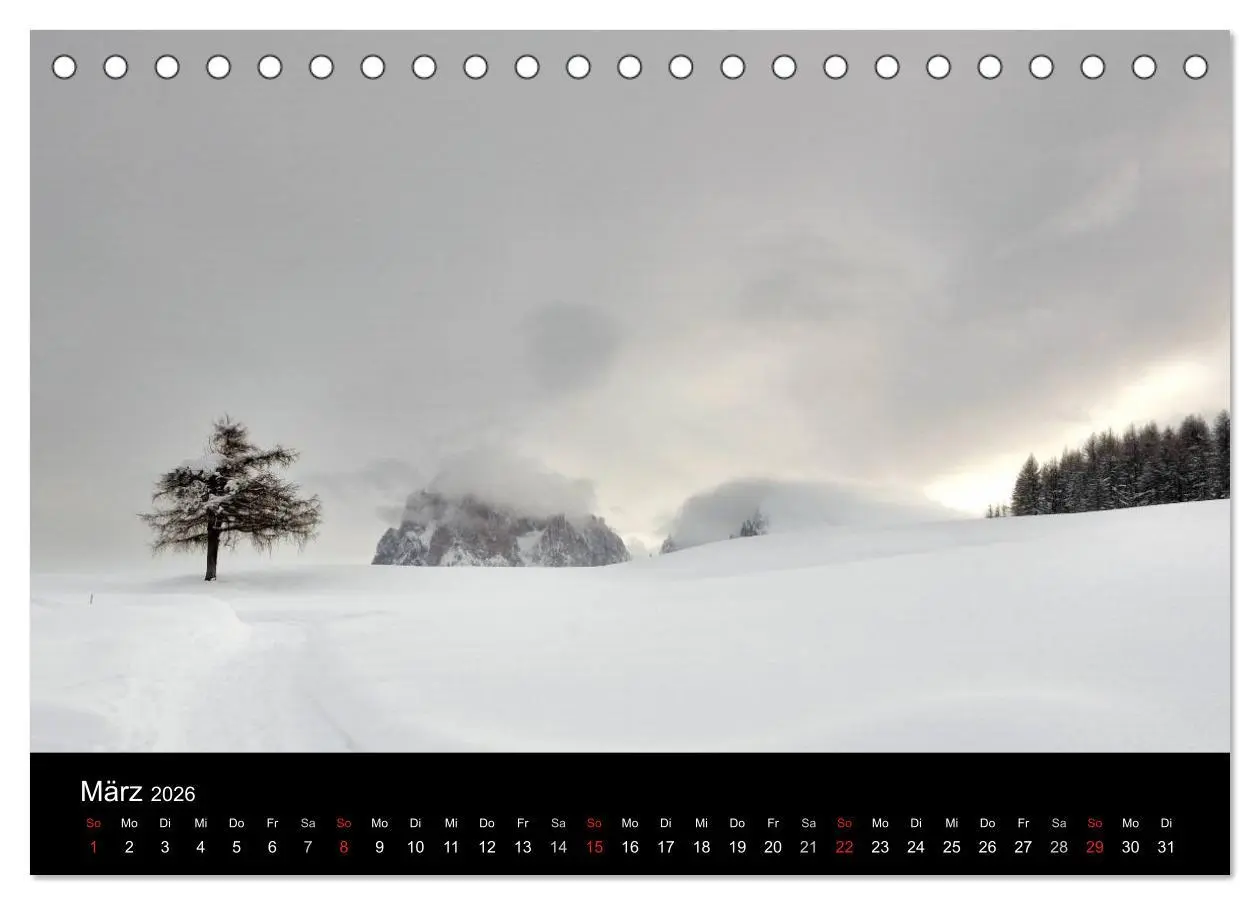 Bild: 9783516140651 | Die Seiser Alm im Winter (Tischkalender 2026 DIN A5 quer), CALVENDO...