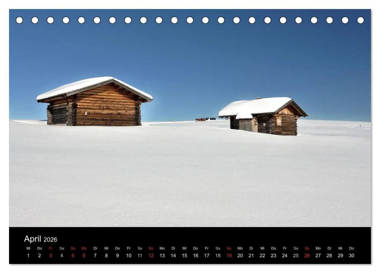 Bild: 9783516140651 | Die Seiser Alm im Winter (Tischkalender 2026 DIN A5 quer), CALVENDO...