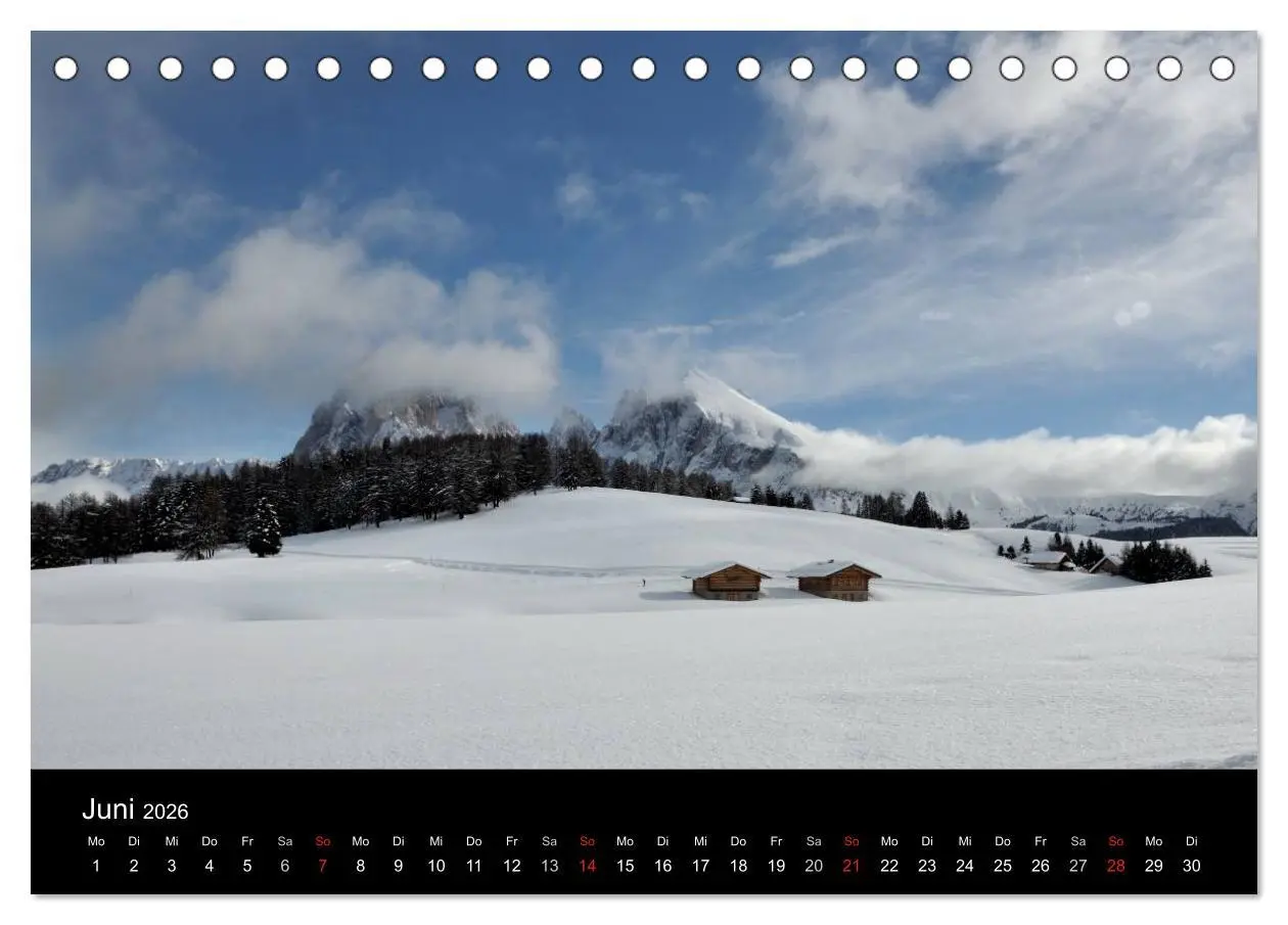 Bild: 9783516140651 | Die Seiser Alm im Winter (Tischkalender 2026 DIN A5 quer), CALVENDO...