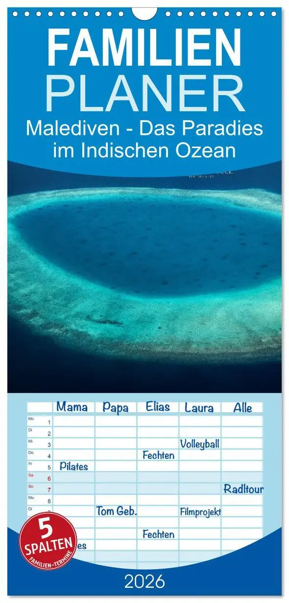 Cover: 9783516520651 | Familienplaner 2026 - Malediven - Das Paradies im Indischen Ozean...