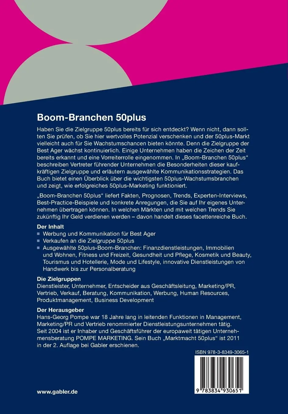 Rückseite: 9783834930651 | Boom-Branchen 50plus | Hans-Georg Pompe | Taschenbuch | 278 S. | 2011