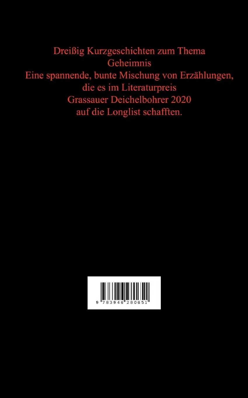 Rückseite: 9783946280651 | Literaturpreis Grassauer Deichelbohrer - Geheimnis | Gemeinde Grassau