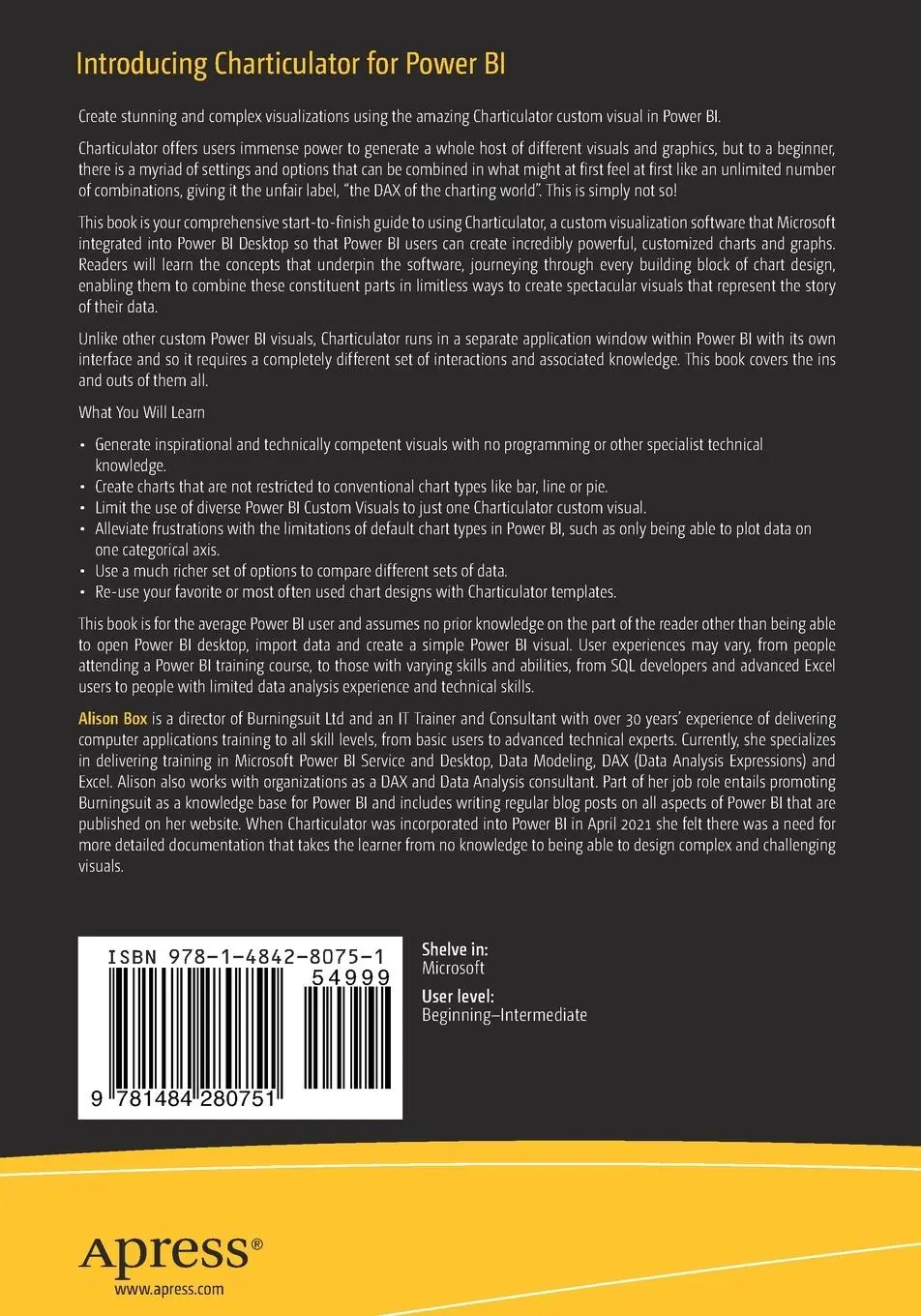 Rückseite: 9781484280751 | Introducing Charticulator for Power Bi | Alison Box | Taschenbuch