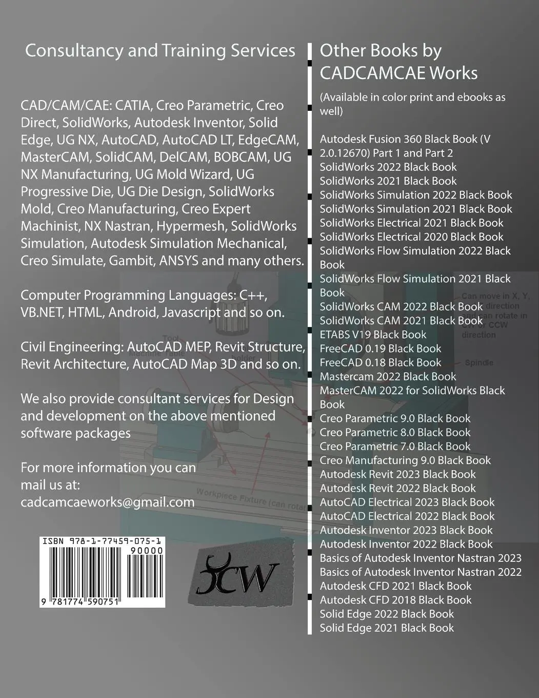 Rückseite: 9781774590751 | Mastercam 2023 Black Book | 3rd Edition | Gaurav Verma (u. a.) | Buch