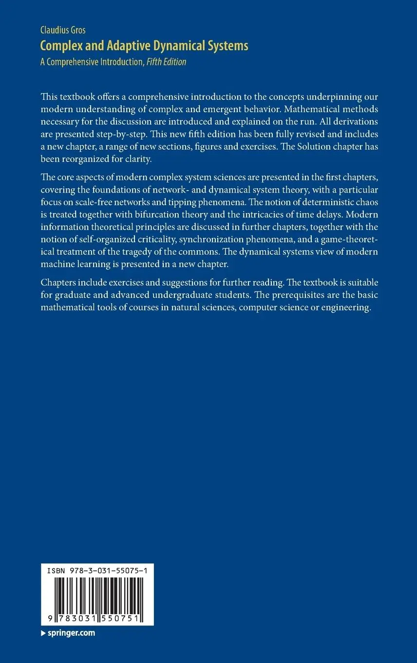 Rückseite: 9783031550751 | Complex and Adaptive Dynamical Systems | A Comprehensive Introduction