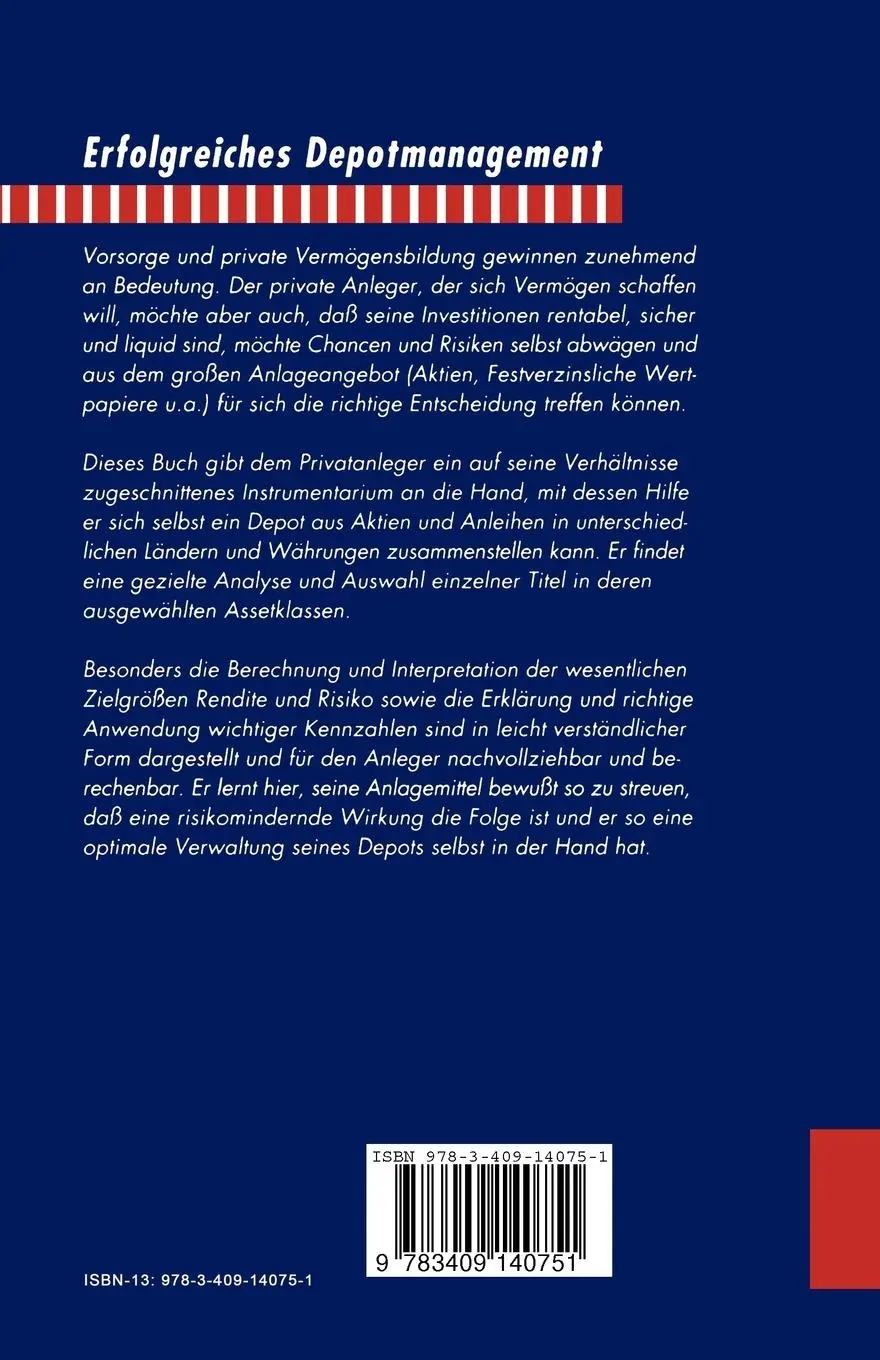 Rückseite: 9783409140751 | Erfolgreiches Depotmanagement | Christoph Schlienkamp (u. a.) | Buch