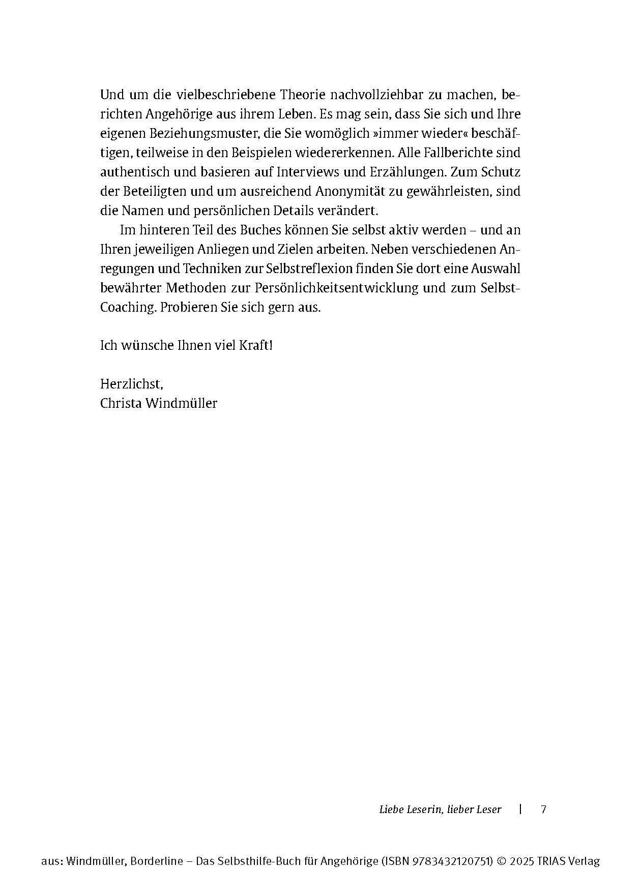Bild: 9783432120751 | Borderline - Das Selbsthilfe-Buch für Angehörige | Christa Windmüller