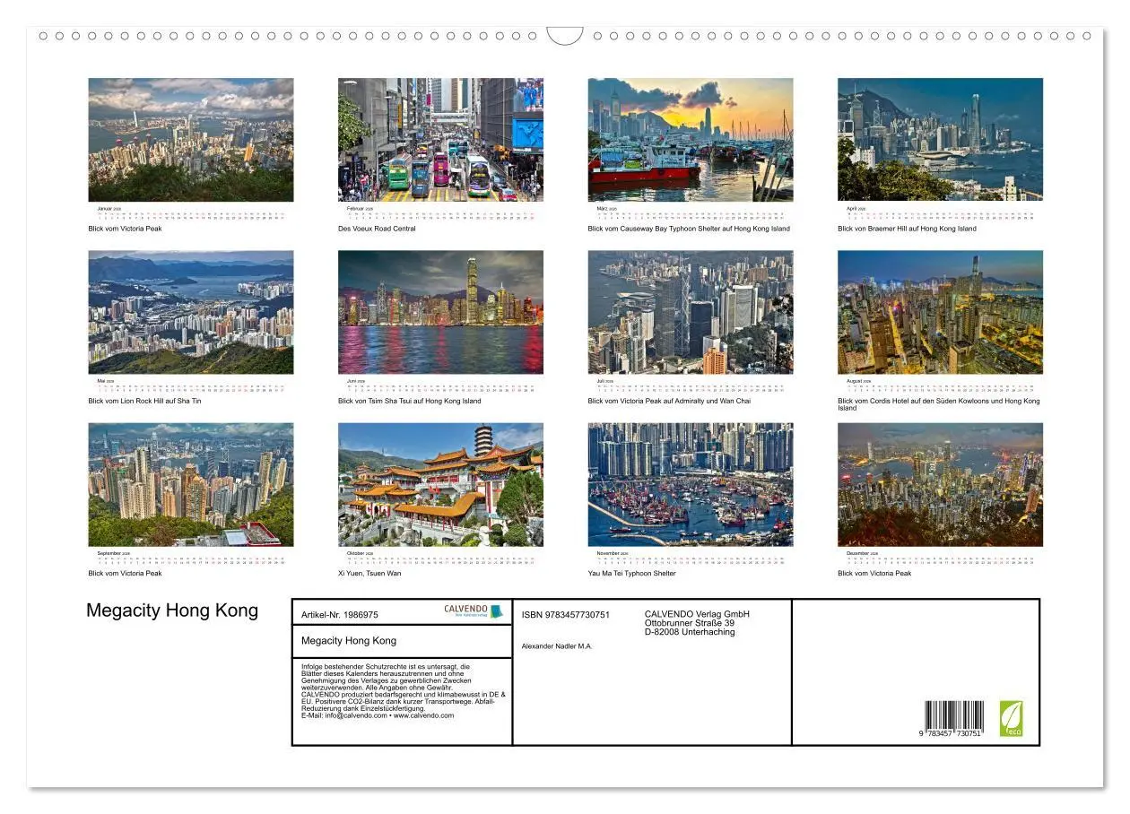 Bild: 9783457730751 | Megacity Hong Kong (Wandkalender 2026 DIN A2 quer), CALVENDO...