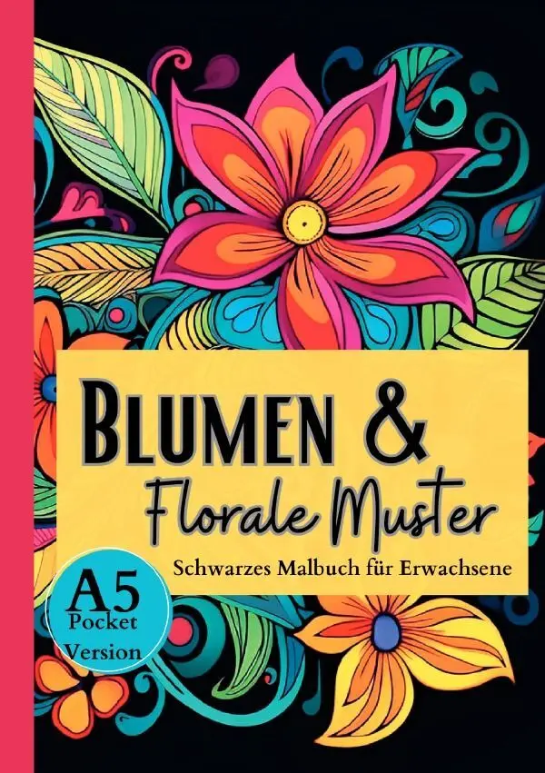 Cover: 9783757560751 | Schwarzes Malbuch für Erwachsene "Blumen &amp; Florale Muster" | Malbücher