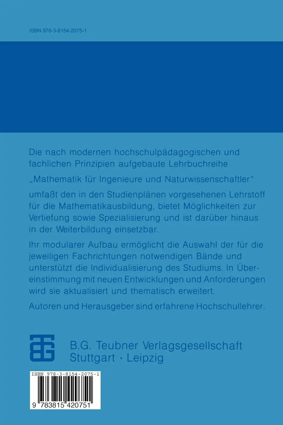 Rückseite: 9783815420751 | Wahrscheinlichkeitsrechnung und mathematische Statistik | Taschenbuch