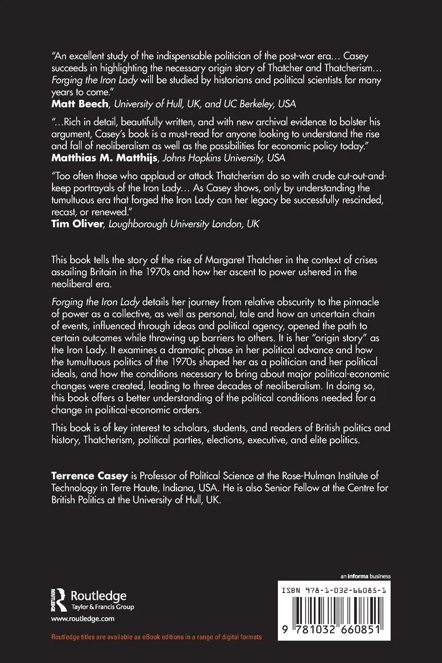 Rückseite: 9781032660851 | Forging the Iron Lady | Terrence Casey | Taschenbuch | Englisch | 2024