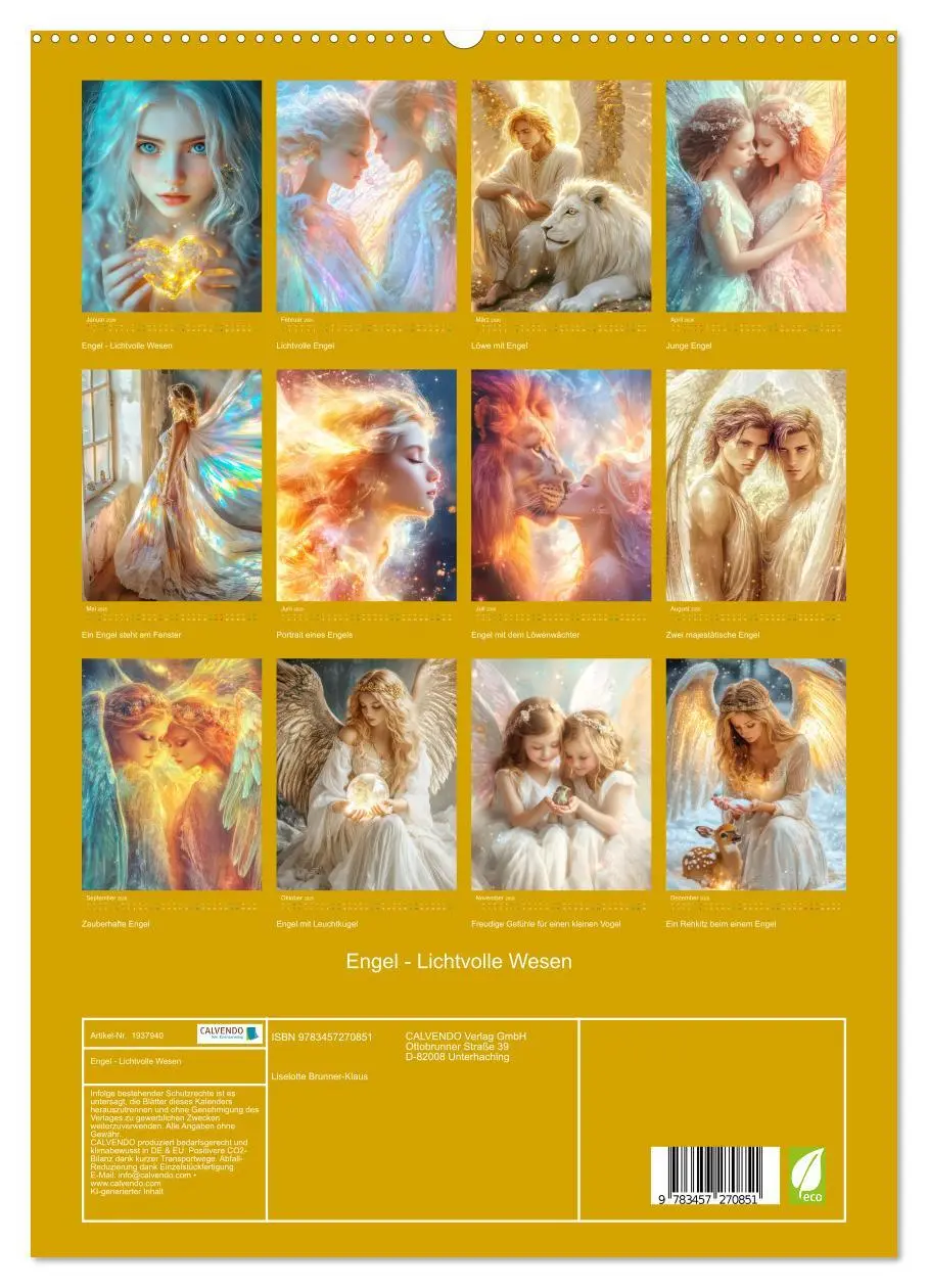 Bild: 9783457270851 | Engel - Lichtvolle Wesen (hochwertiger Premium Wandkalender 2026...