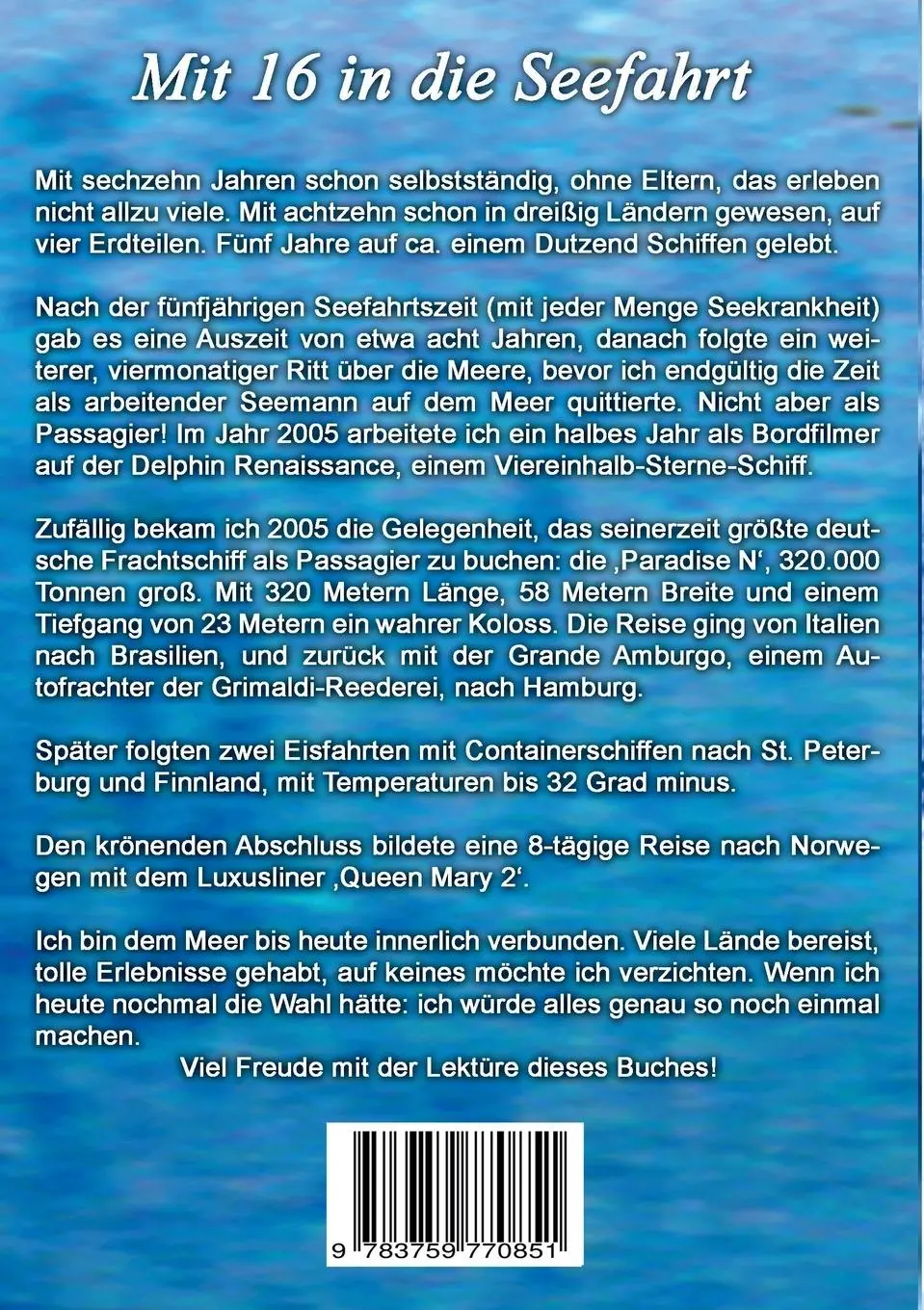 Rückseite: 9783759770851 | Mit 16 in die Seefahrt | Klaus Otersen | Taschenbuch | Paperback