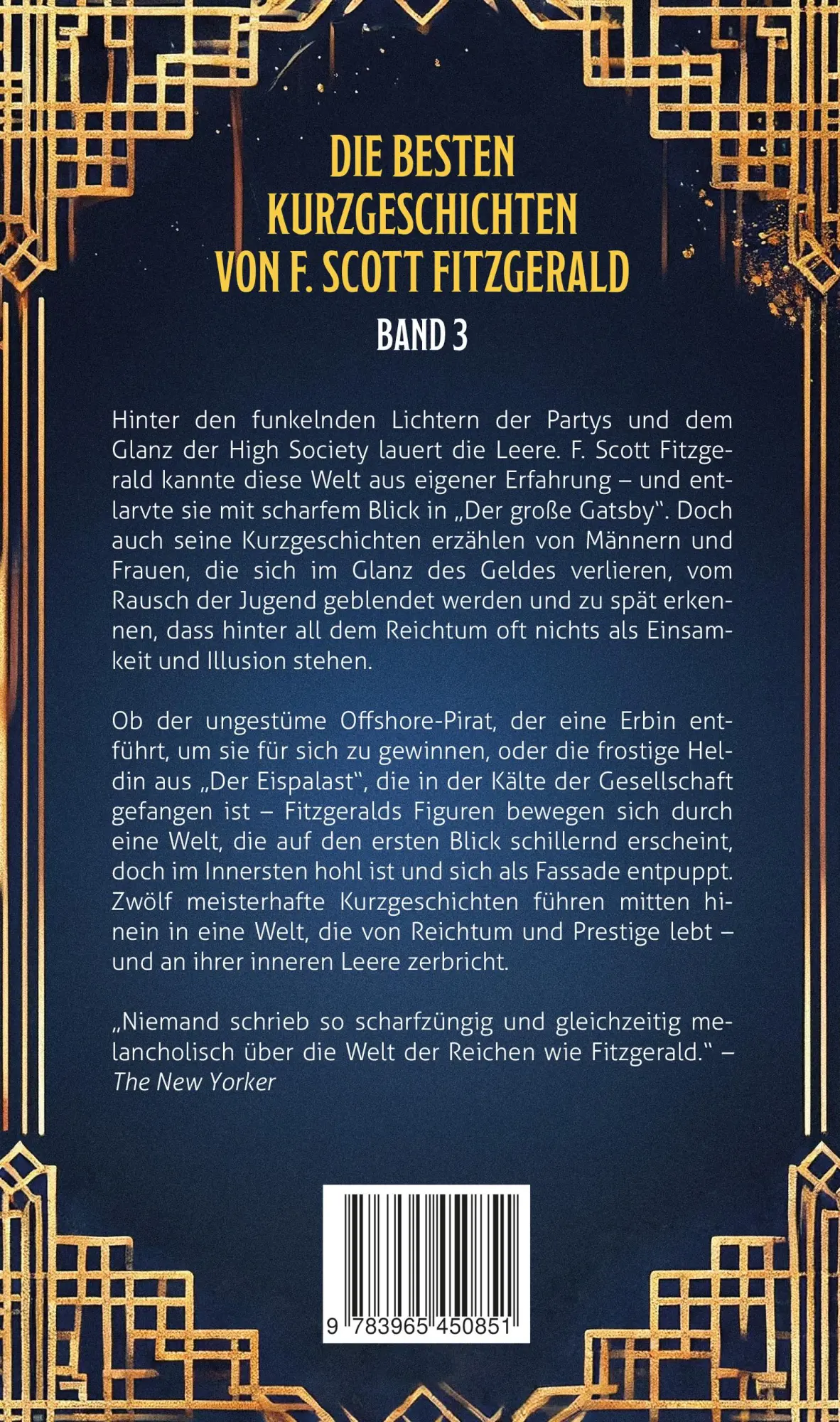 Rückseite: 9783965450851 | Gatsbys Welt. Die besten Kurzgeschichten. Band 3. F. Schott Fitzgerald