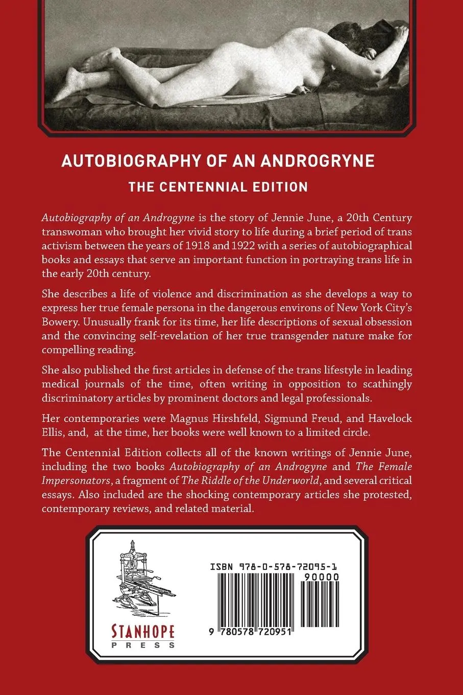 Rückseite: 9780578720951 | Autobiography of an Androgyne Centennial Edition | Tbd | Taschenbuch