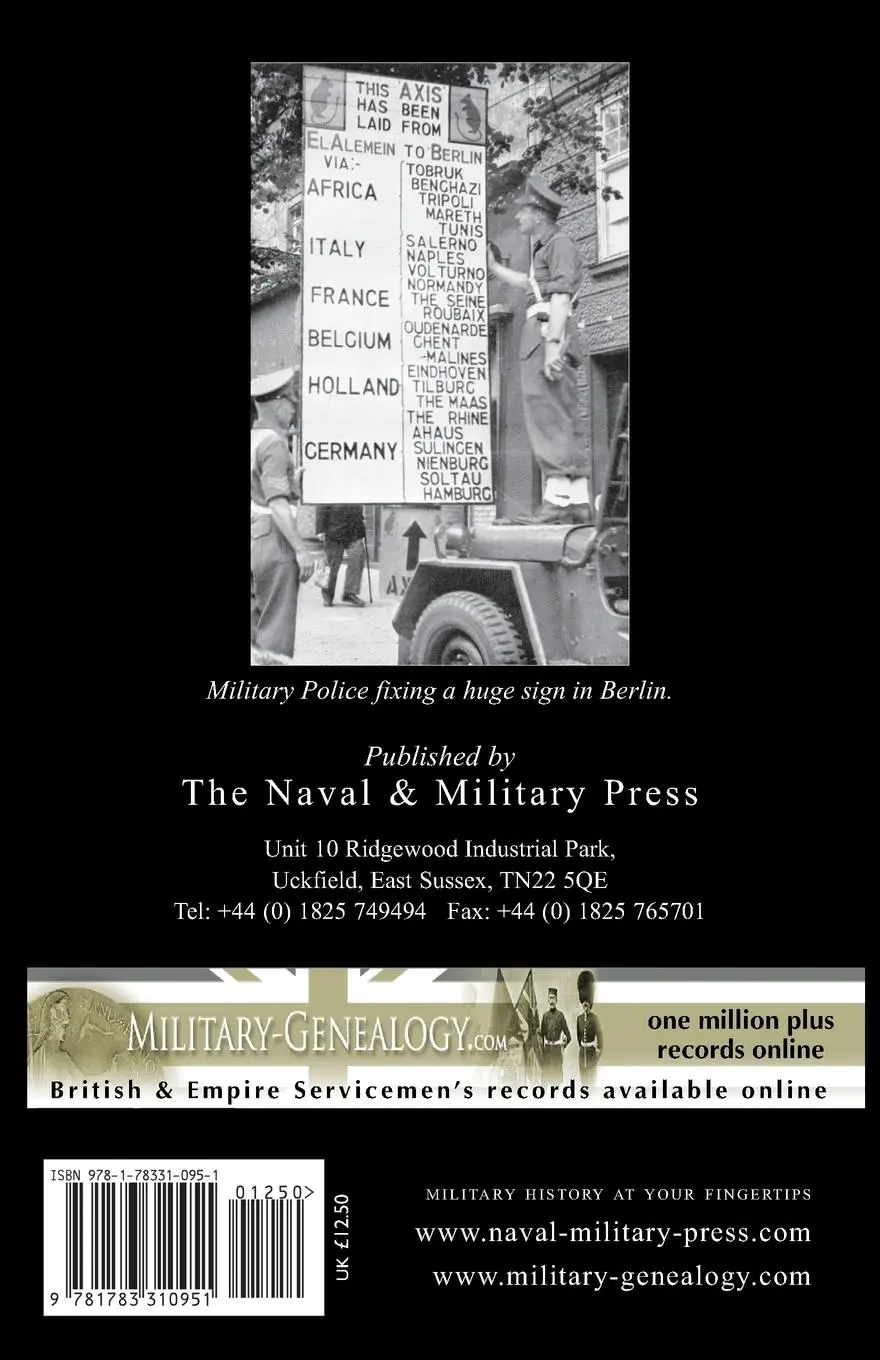 Rückseite: 9781783310951 | HISTORY OF THE CORPS OF MILITARY POLICE | Major S F Crozier Mbe | Buch