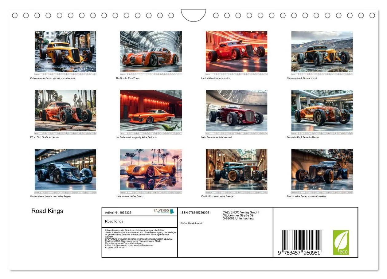 Bild: 9783457260951 | Road Kings (Wandkalender 2026 DIN A4 quer), CALVENDO Monatskalender