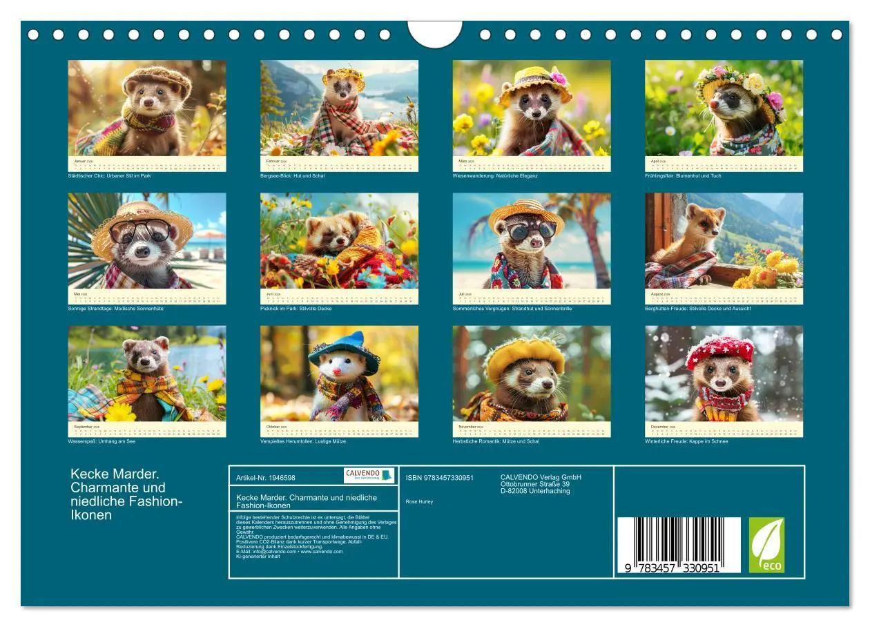 Bild: 9783457330951 | Kecke Marder. Charmante und niedliche Fashion-Ikonen (Wandkalender...